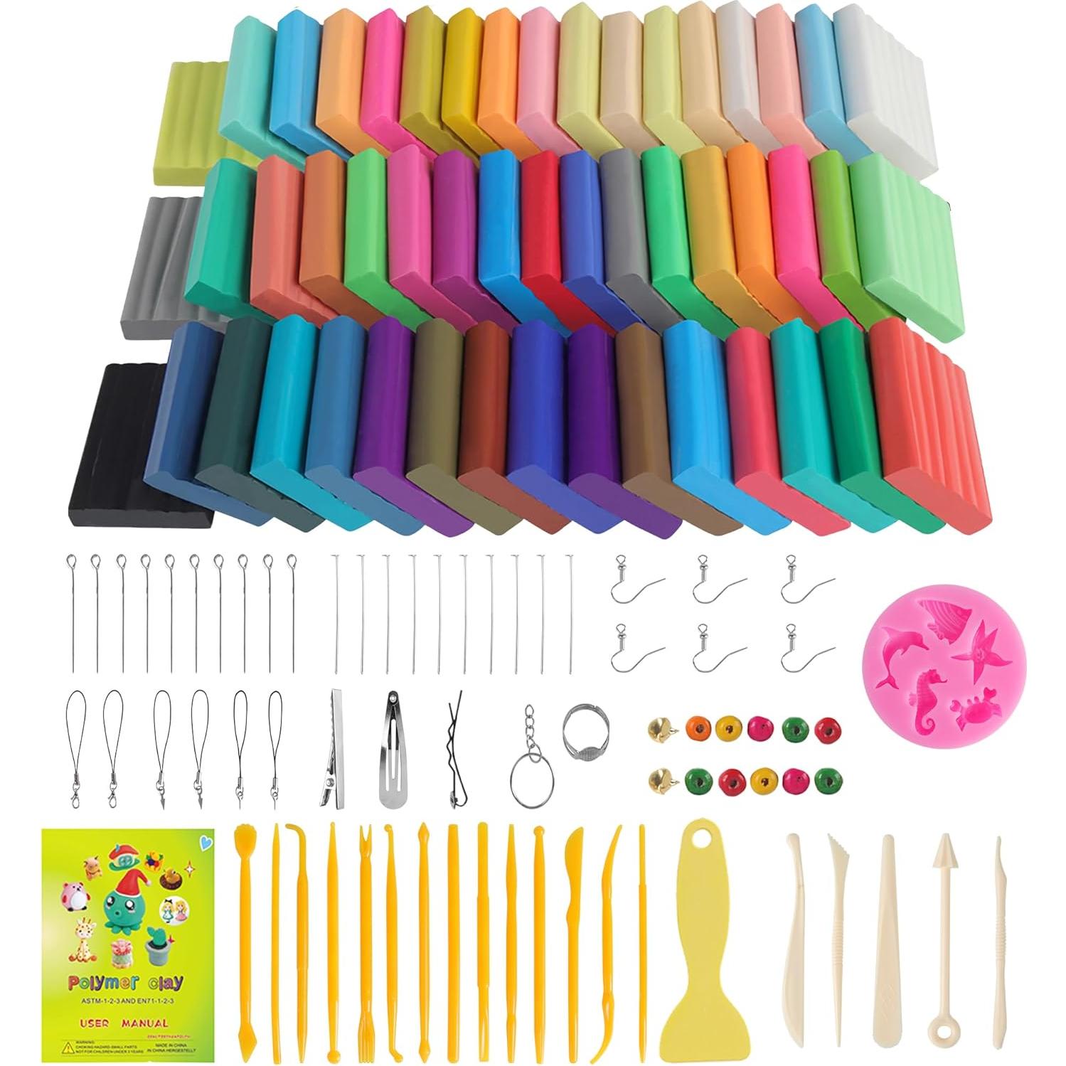 Set de Arcilla Polimérica CyAJM 50 Colores 1.27 kg con Accesorios