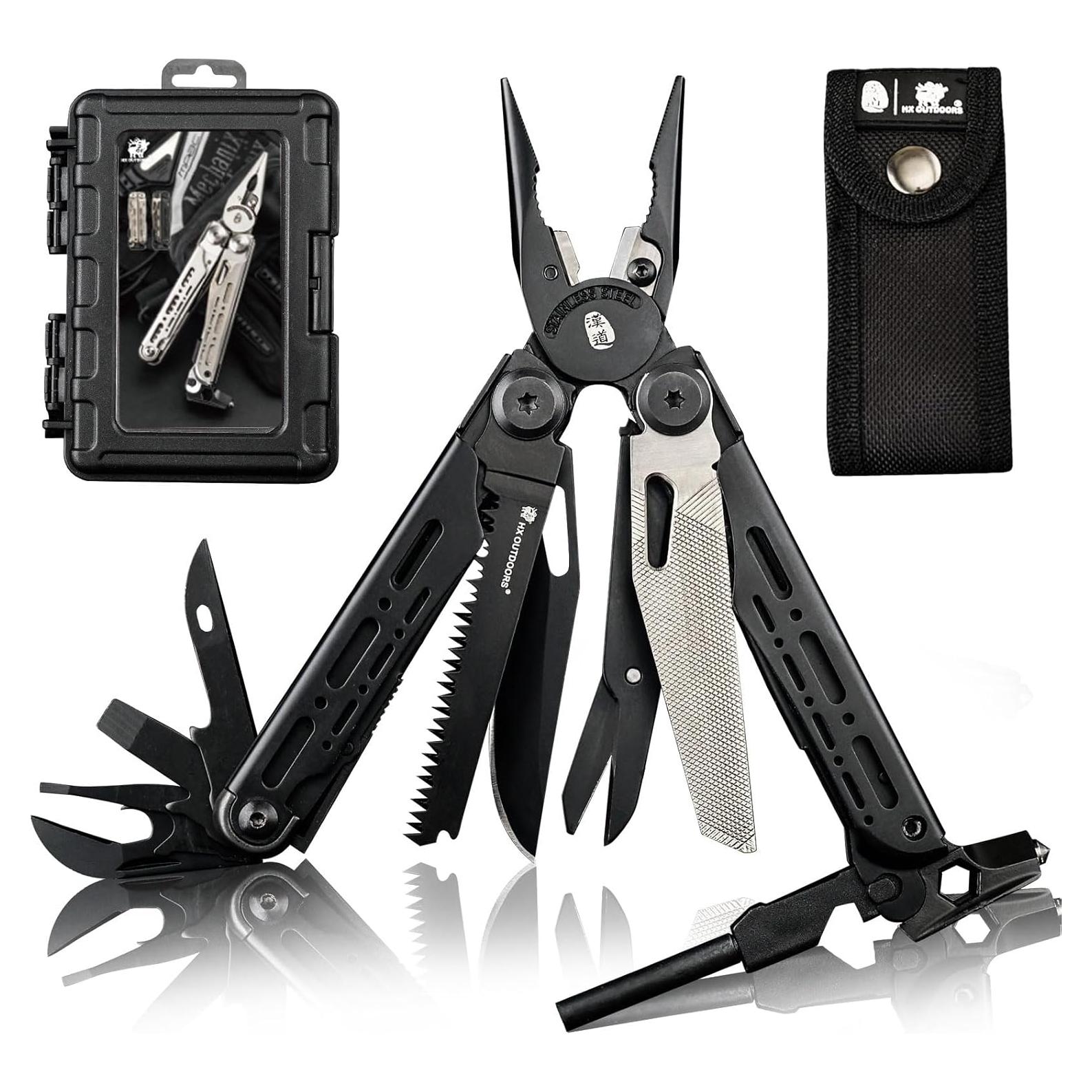 Multiherramienta 19 en 1 HX OUTDOORS Acero Inoxidable Negro