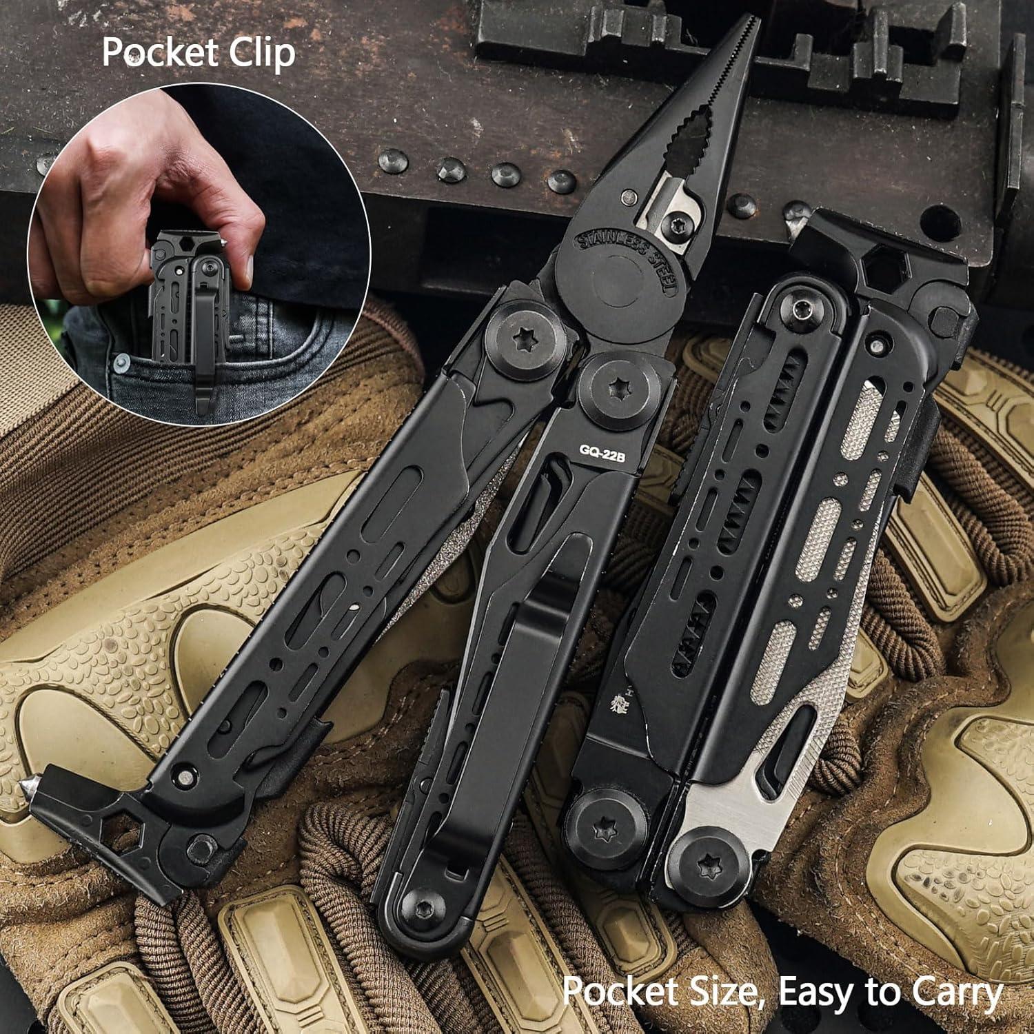 Multiherramienta 19 en 1 HX OUTDOORS Acero Inoxidable Negro