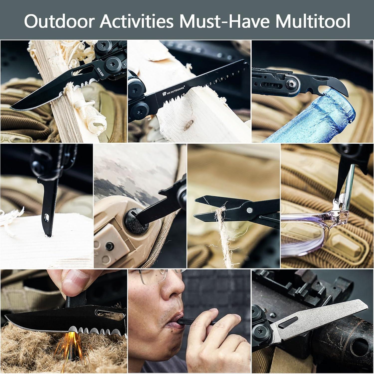 Multiherramienta 19 en 1 HX OUTDOORS Acero Inoxidable Negro