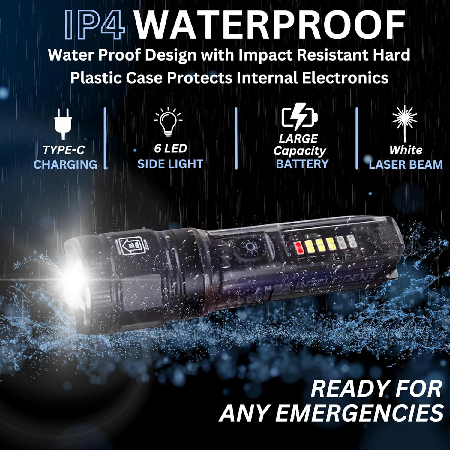 Solar Camping Flashlight (Black, Medium)