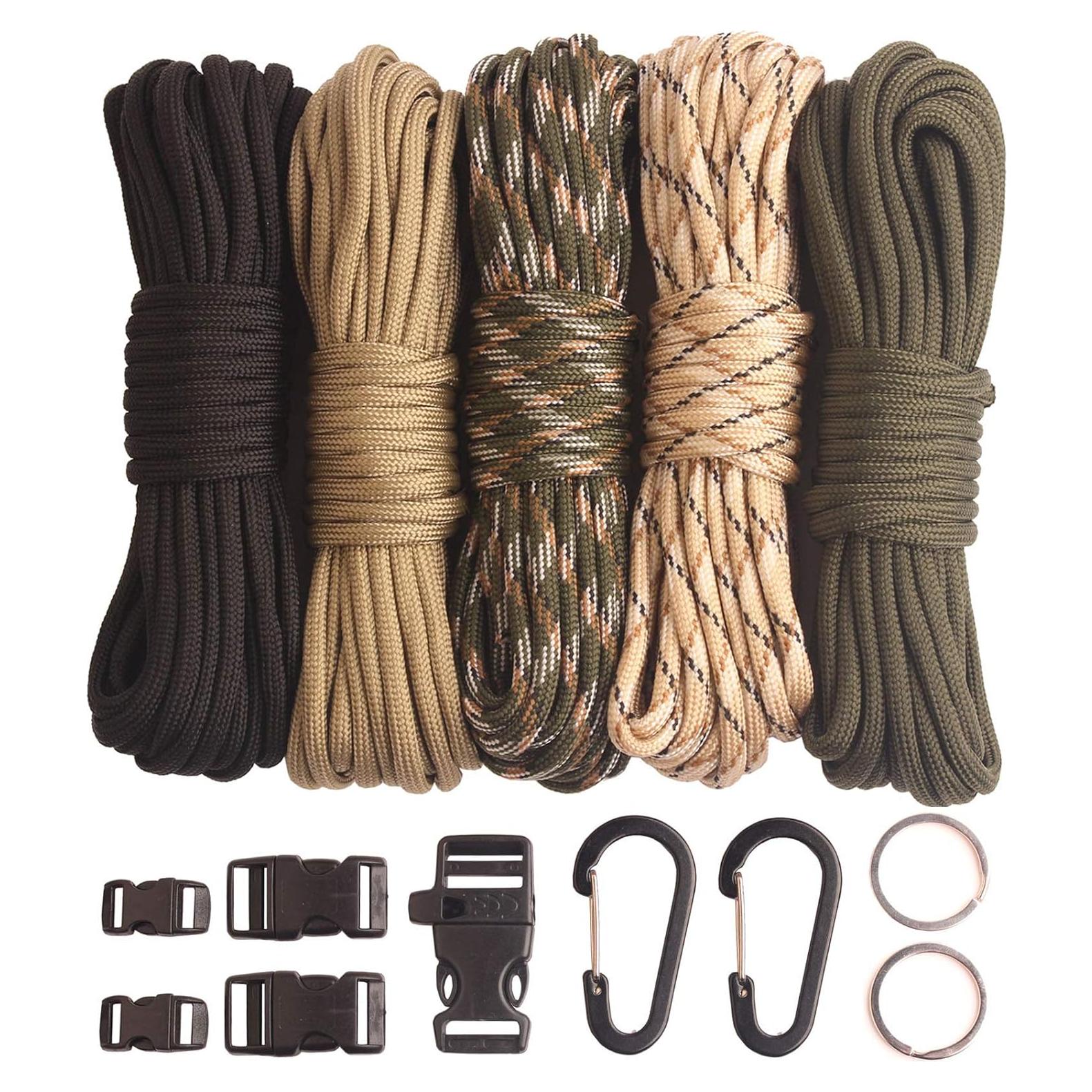 Kit de Manualidades Paracord 550 GeGeDa 30.48m 5 Hebillas
