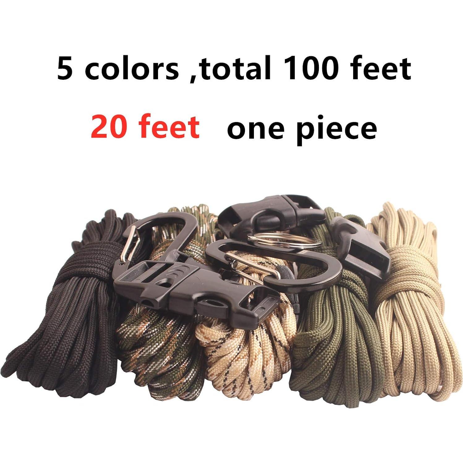 Kit de Manualidades Paracord 550 GeGeDa 30.48m 5 Hebillas