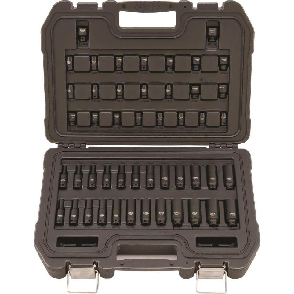 Juego de Enchufes DEWALT 48 Piezas Métrico y SAE 1/4"
