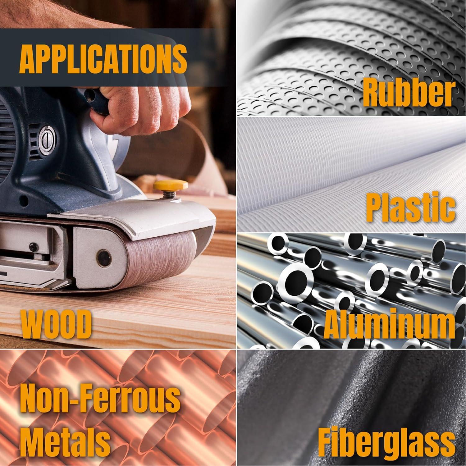 POWERTEC 4 x 24 Inch Sanding Belts, 20PK, 40 Grit Aluminum Oxide Belt Sander Sanding Belt, Sandpaper For Makita Belt Sander, Oscillating Belt and Spindle Sander (110060-P2)