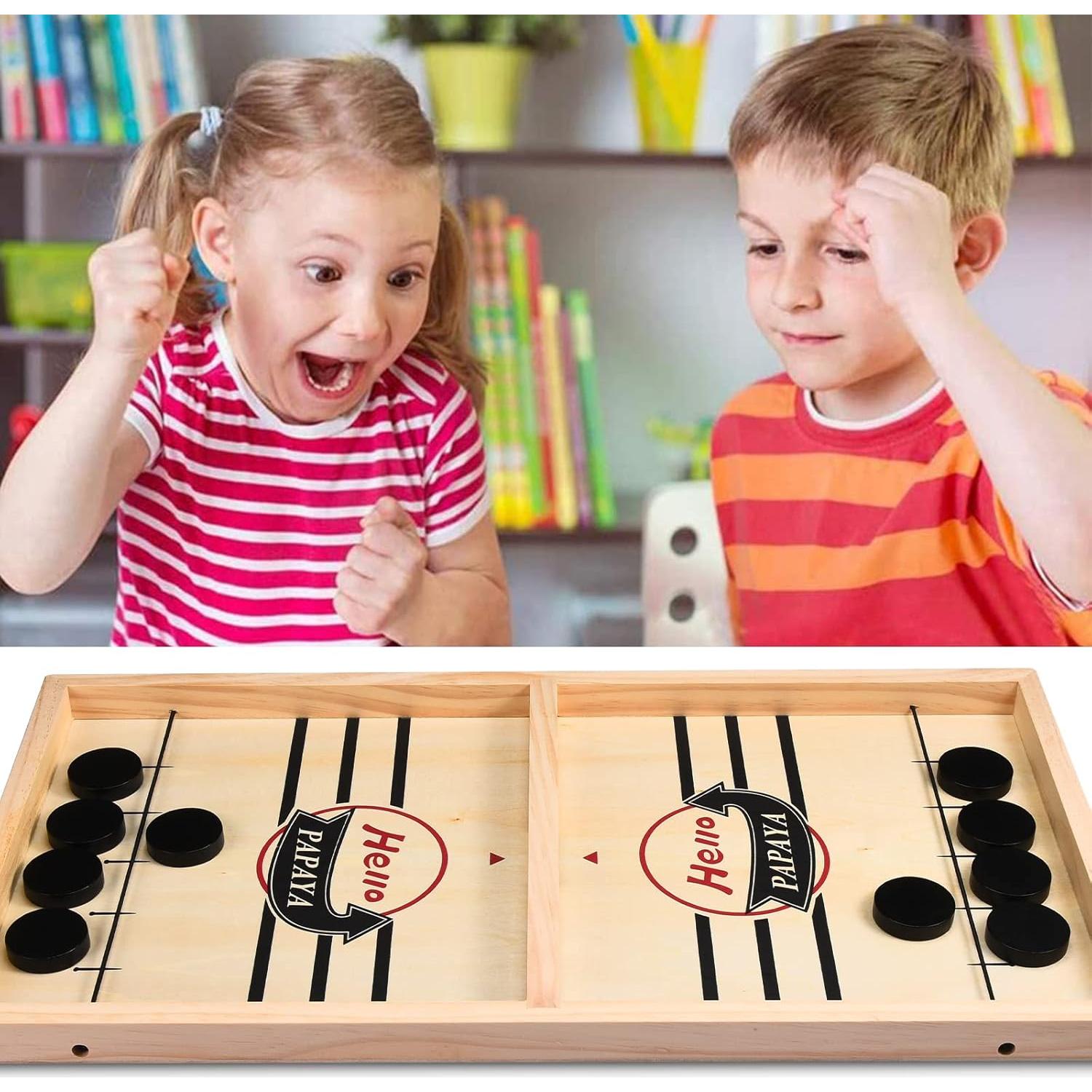 Juego de Hockey de Madera HELLO PAPAYA 37x24cm Familiar