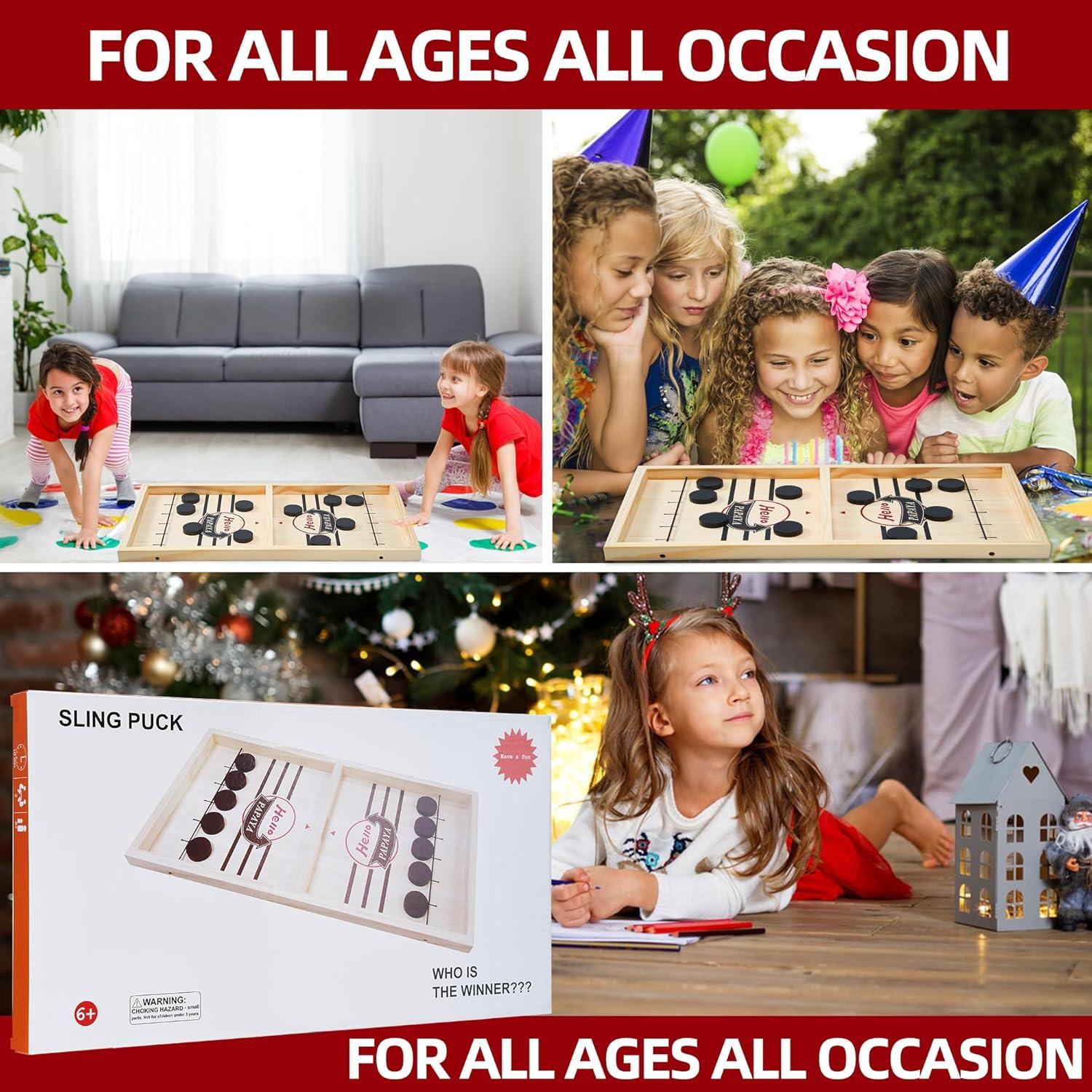 Juego de Hockey de Madera HELLO PAPAYA 37x24cm Familiar