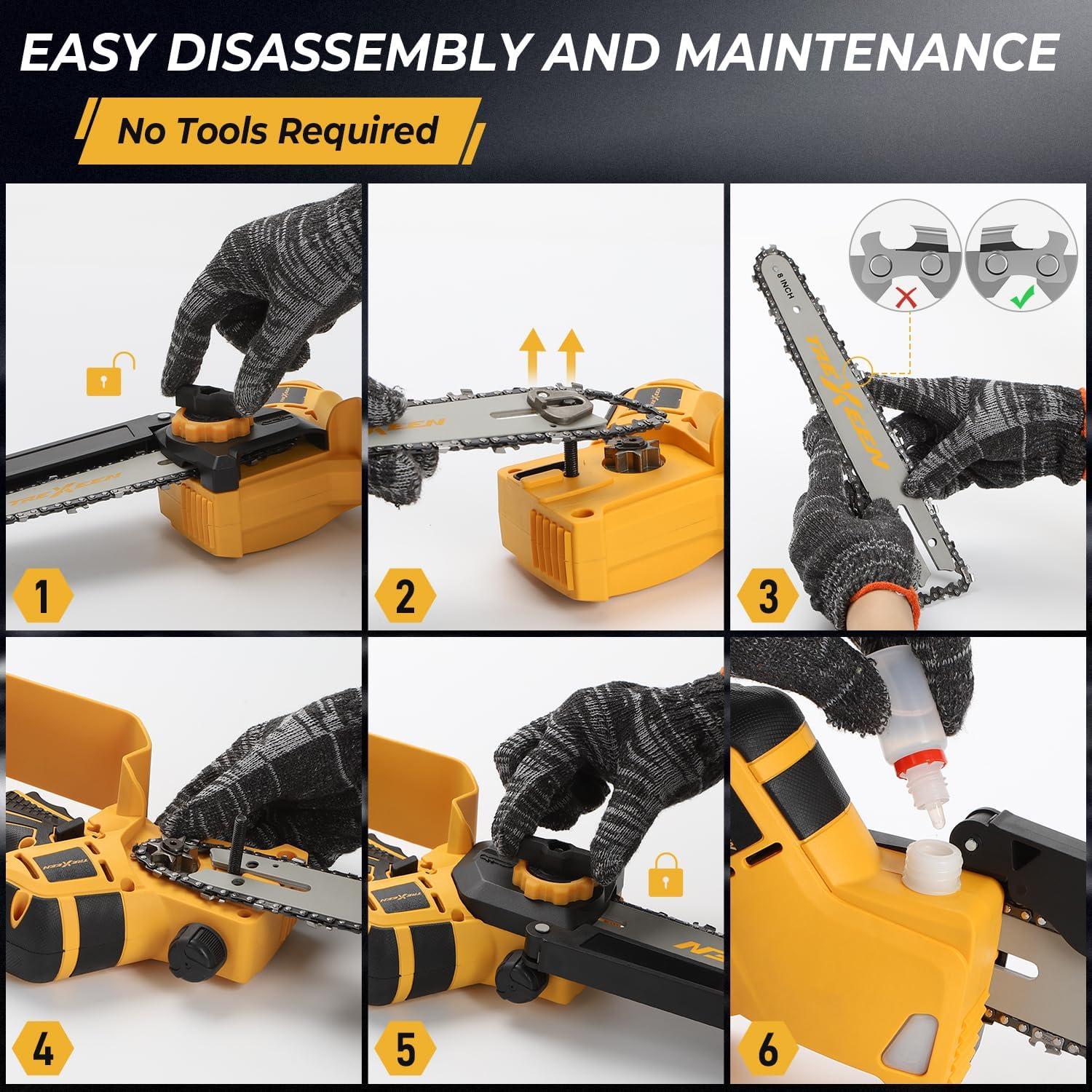 Mini Motosierra Inalámbrica TREXEEN 20V 2-en-1 8" y 6"