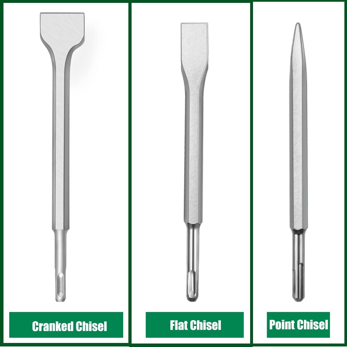 Juego de Brocas y Cinceles SDS-plus YOMNEE 3PC con Estuche