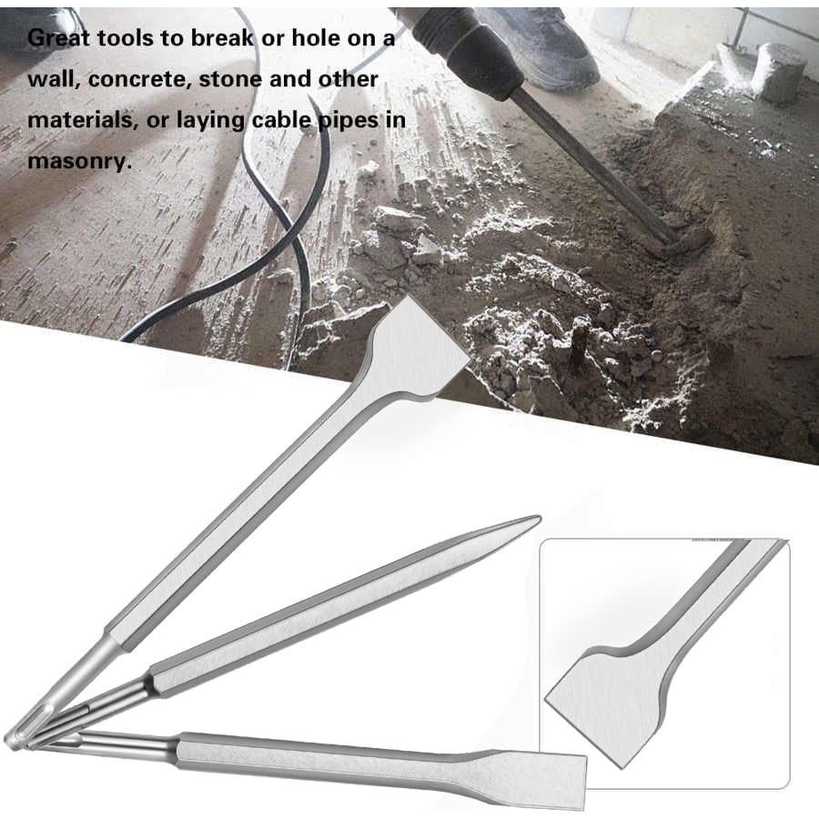 Juego de Brocas y Cinceles SDS-plus YOMNEE 3PC con Estuche