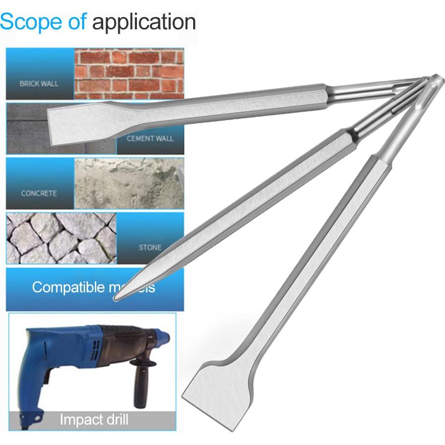 Juego de Brocas y Cinceles SDS-plus YOMNEE 3PC con Estuche