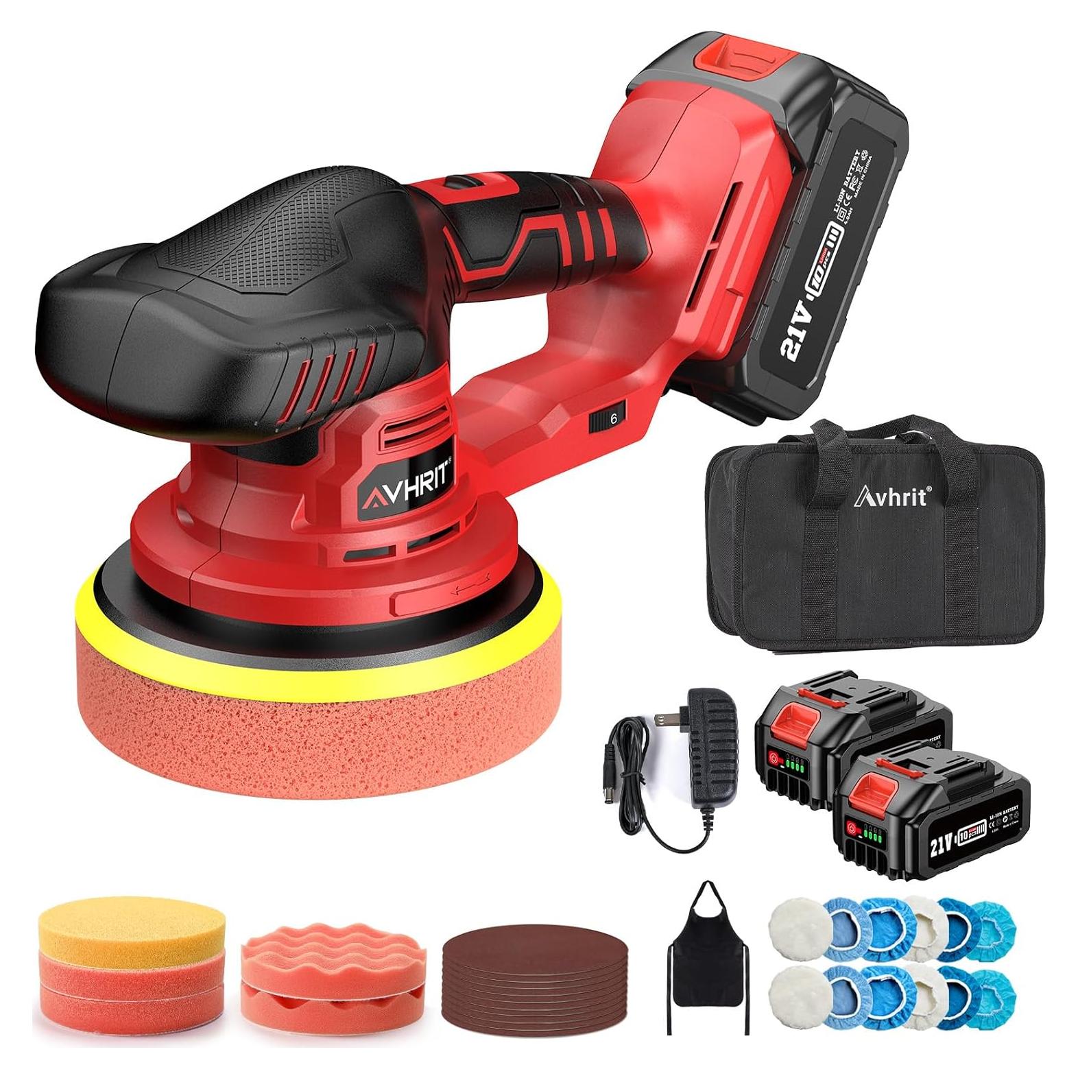 Pulidora Inalámbrica Avhrit LCP04 6" 21V 5500 RPM con 2 Baterías