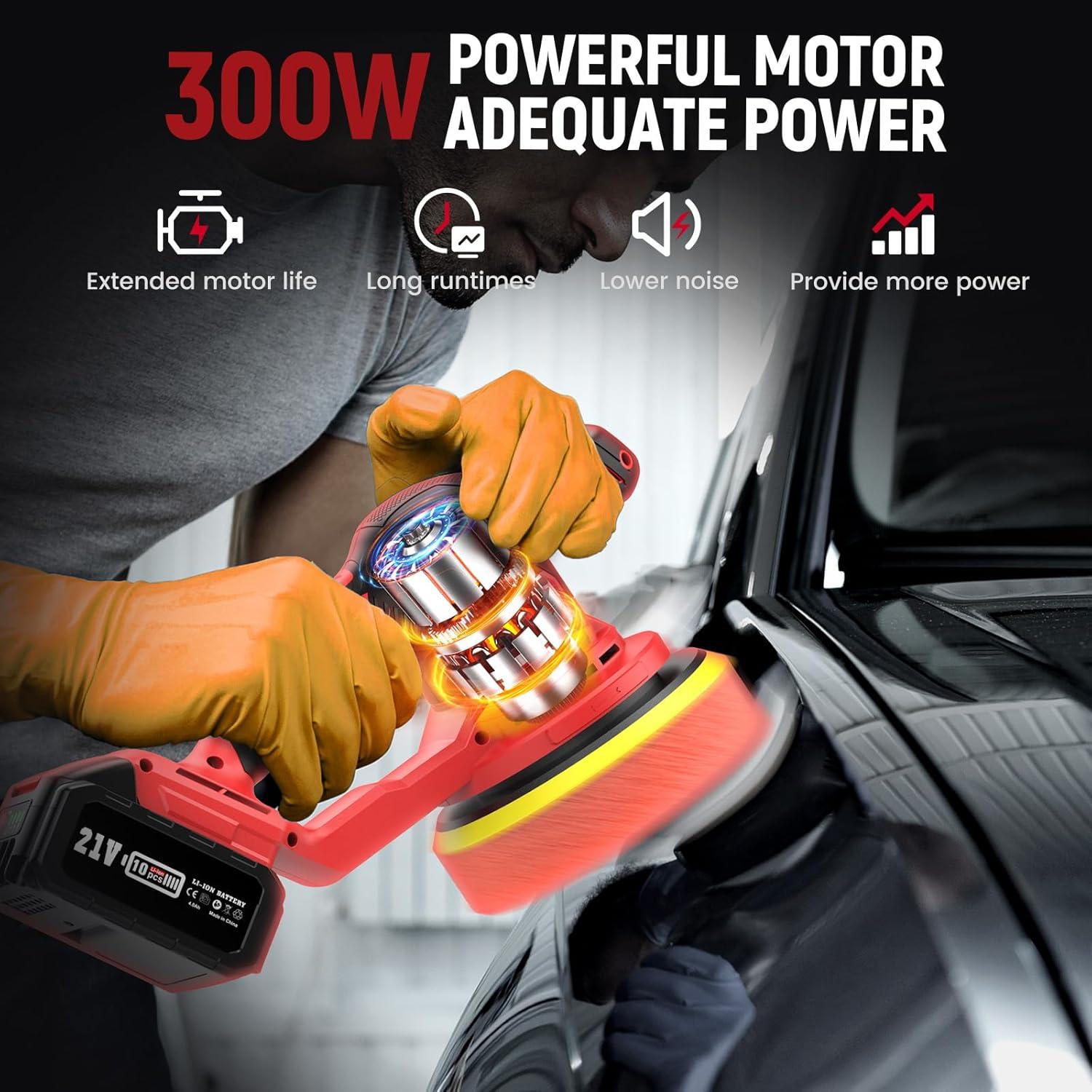 Pulidora Inalámbrica Avhrit LCP04 6" 21V 5500 RPM con 2 Baterías