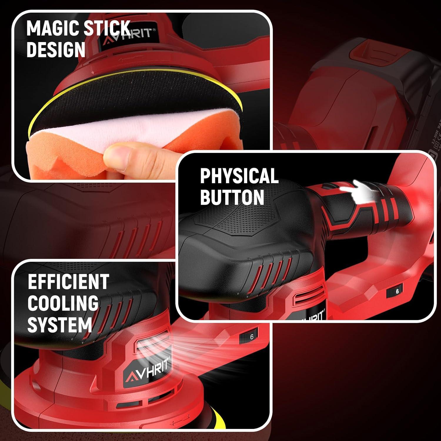 Pulidora Inalámbrica Avhrit LCP04 6" 21V 5500 RPM con 2 Baterías