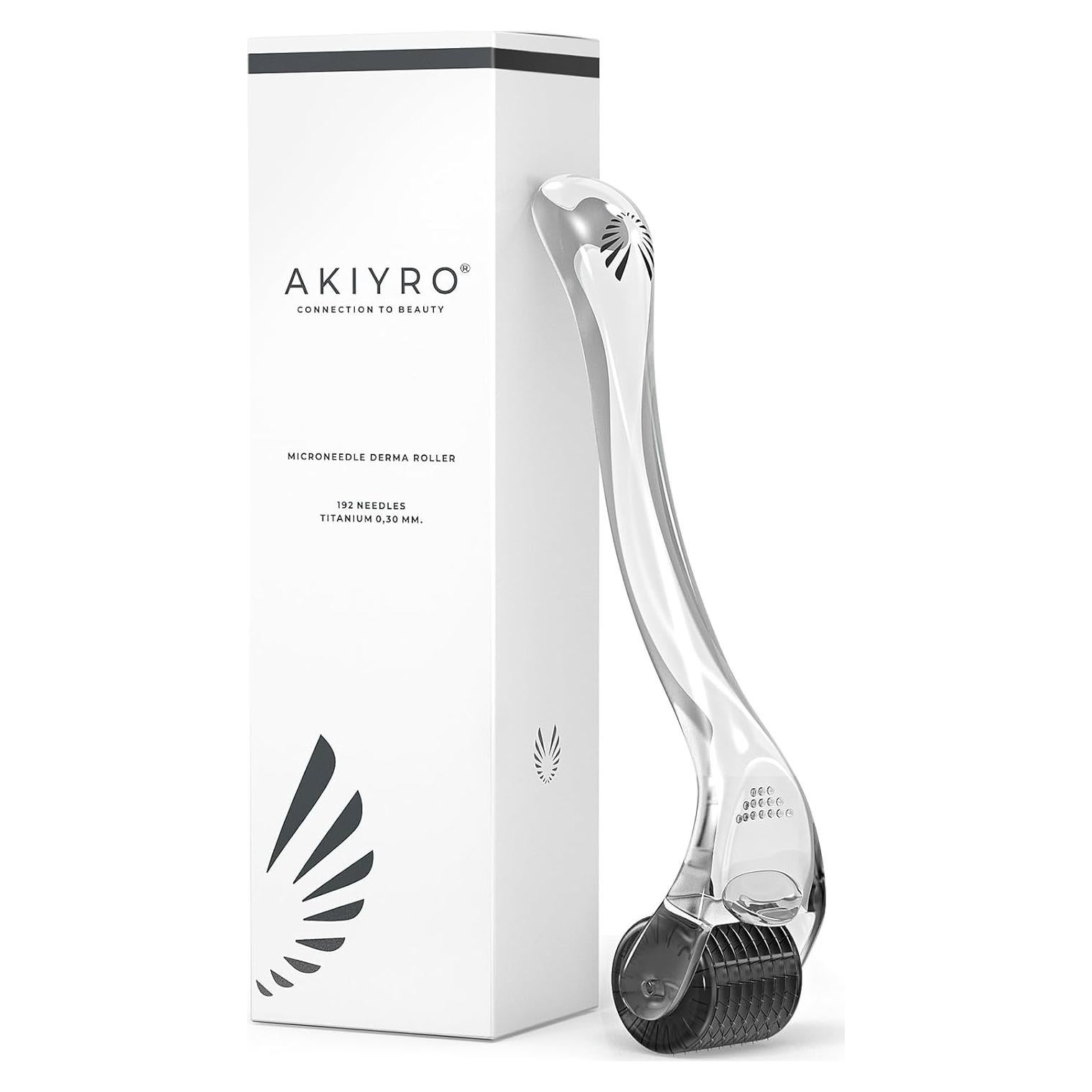 Derma Roller AKIYRO 192 Microagujas Titanio 0.30mm Negro