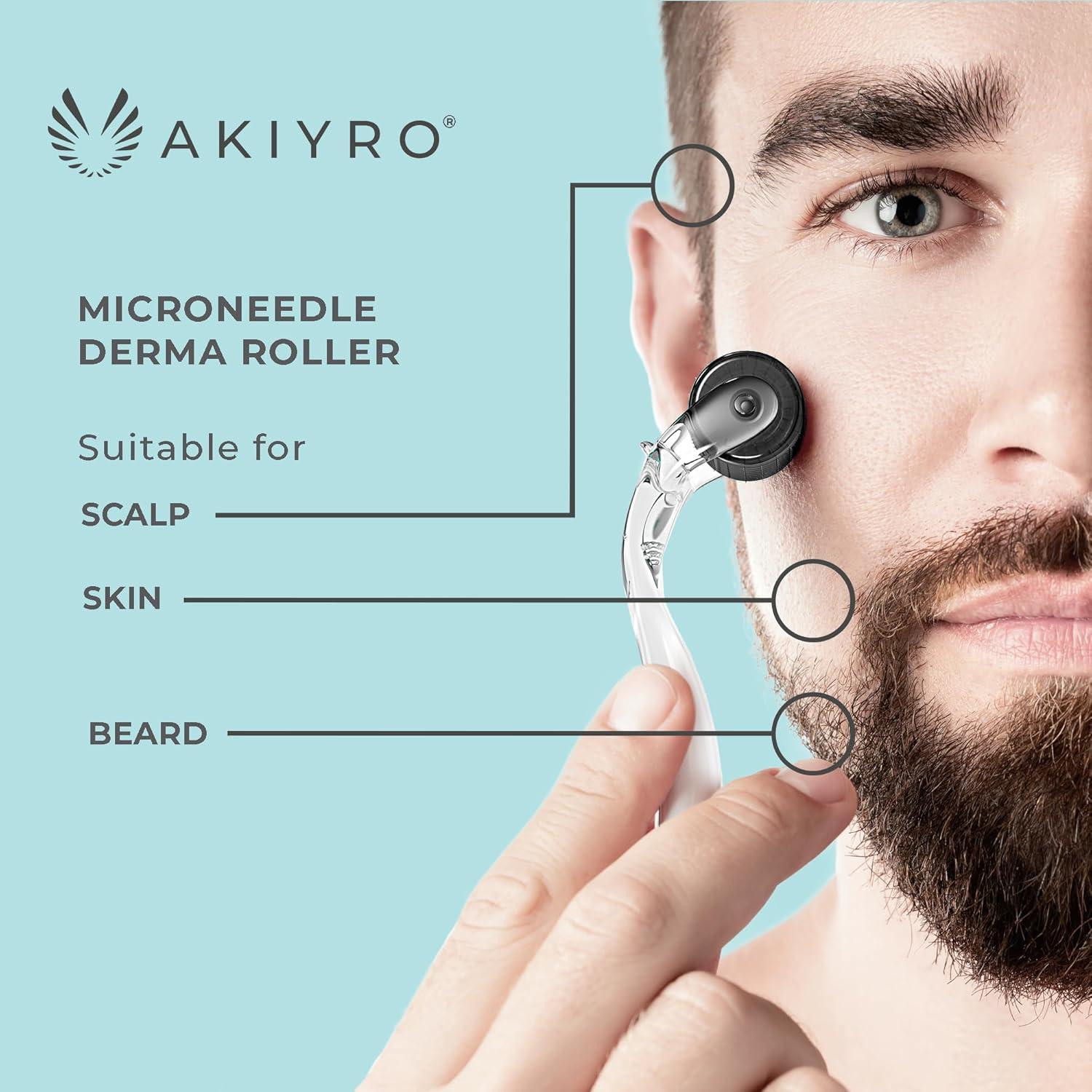 Derma Roller AKIYRO 192 Microagujas Titanio 0.30mm Negro
