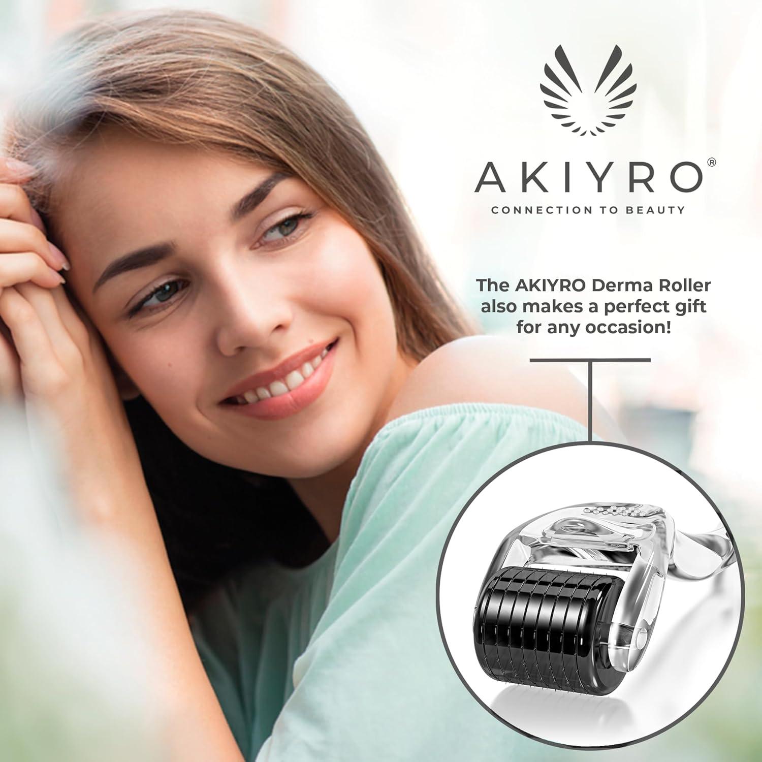 Derma Roller AKIYRO 192 Microagujas Titanio 0.30mm Negro