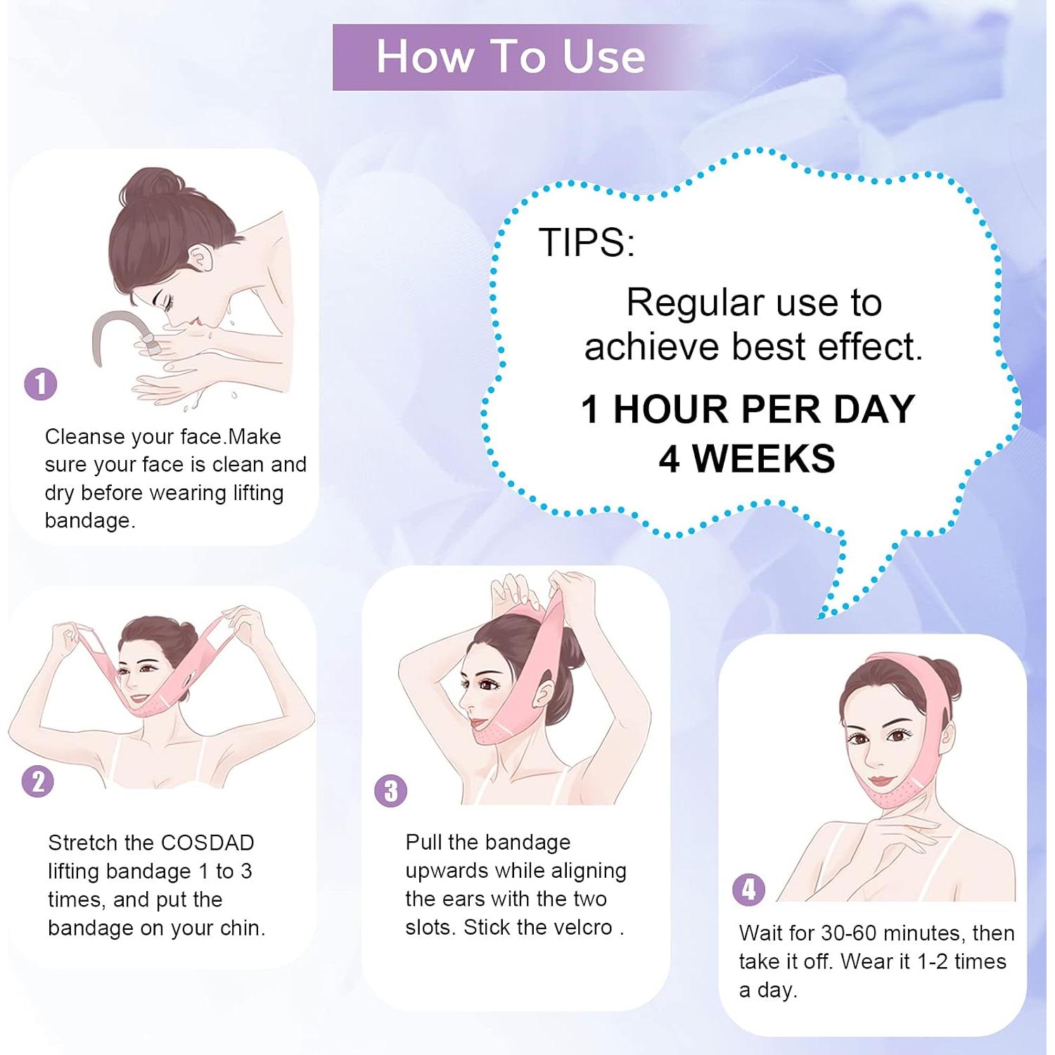 Reductor de Doble Papada COSDAD - Moldeador Facial Púrpura