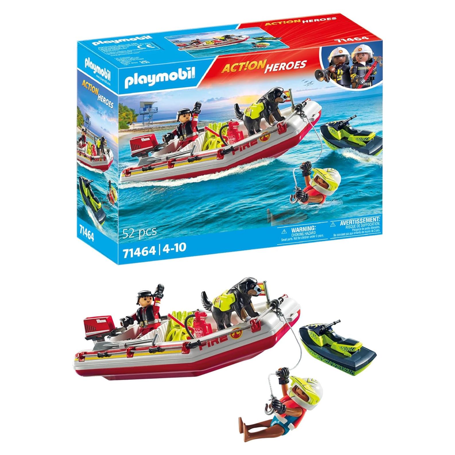 Barco de Bomberos Playmobil 71464 con Scooter Acuático