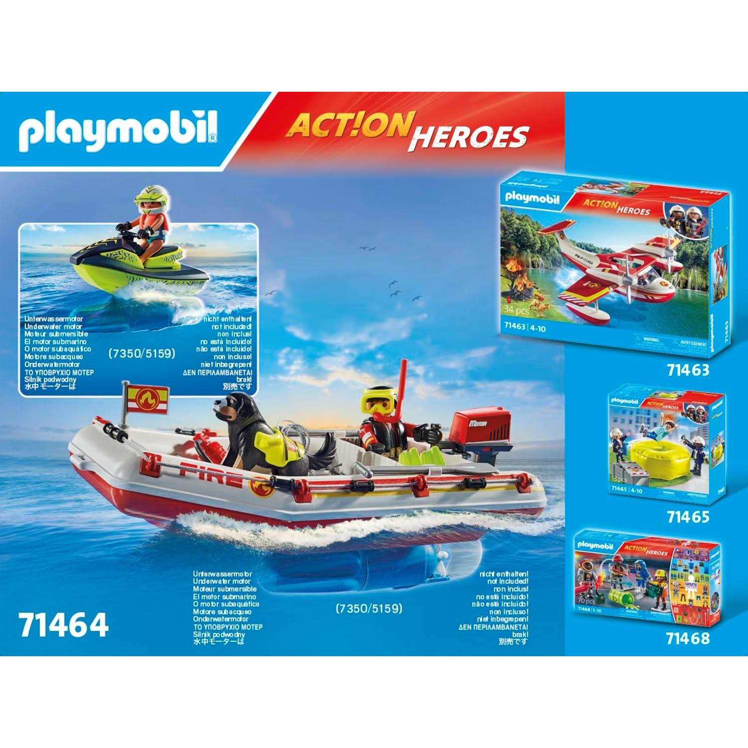 Barco de Bomberos Playmobil 71464 con Scooter Acuático