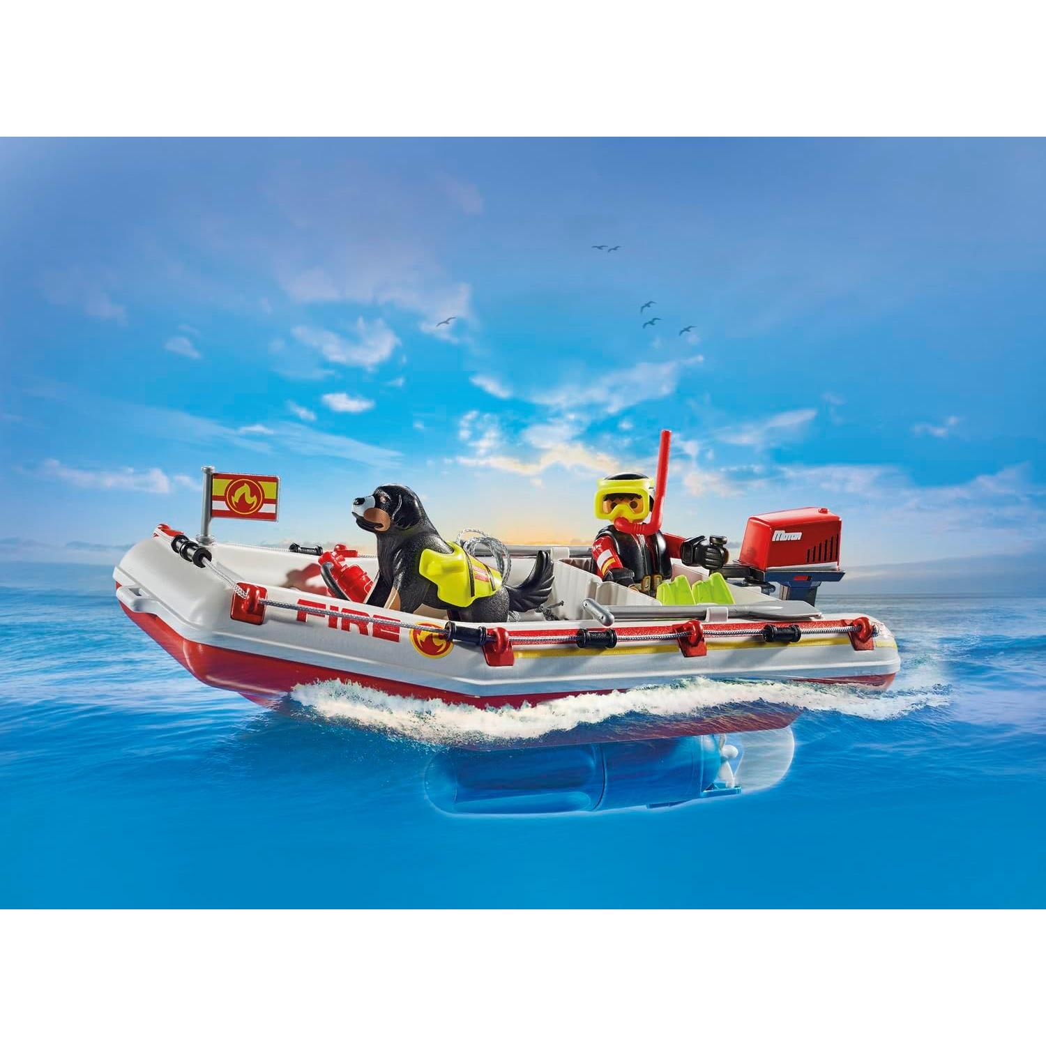 Barco de Bomberos Playmobil 71464 con Scooter Acuático