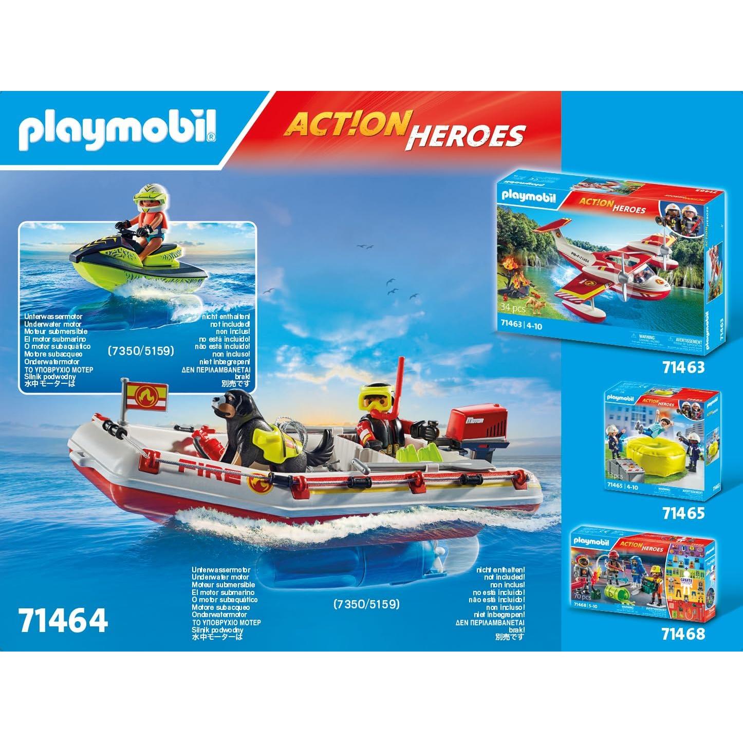 Barco de Bomberos Playmobil 71464 con Scooter Acuático