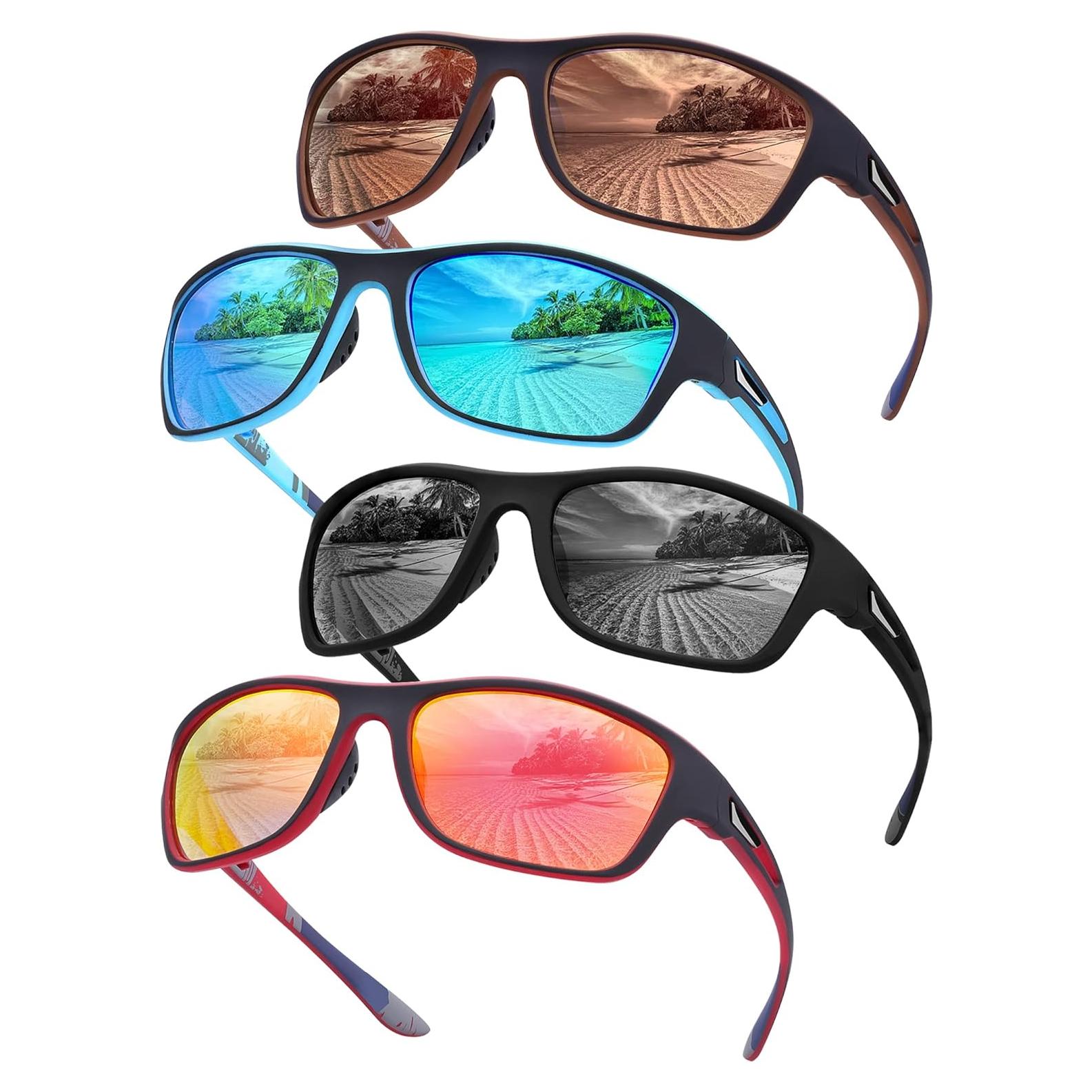 4 Pares de Gafas de Sol Polarizadas Tskestvy UV400 Deportes