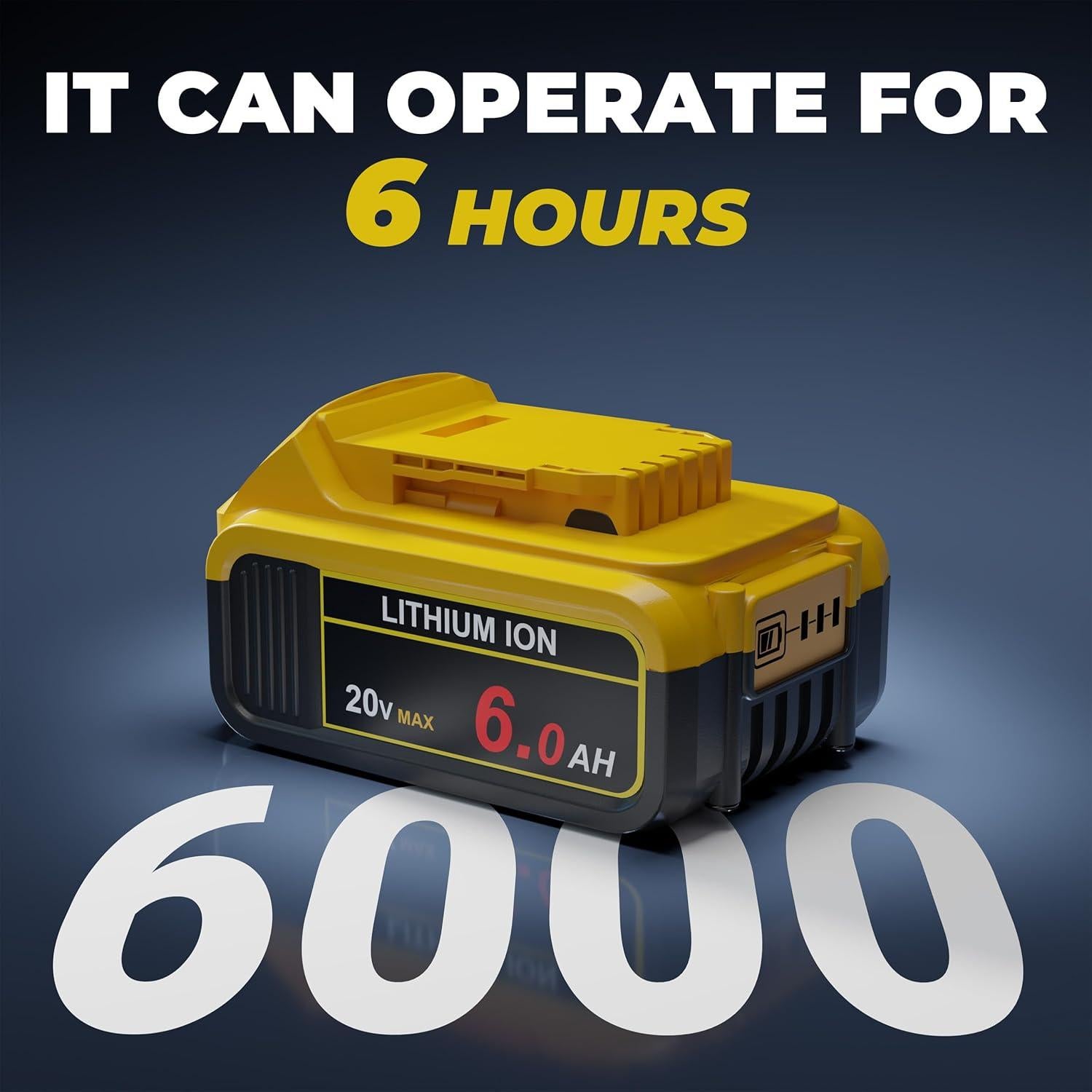 Batería de Reemplazo 6.0Ah COKYISS para Dewalt 20V Max