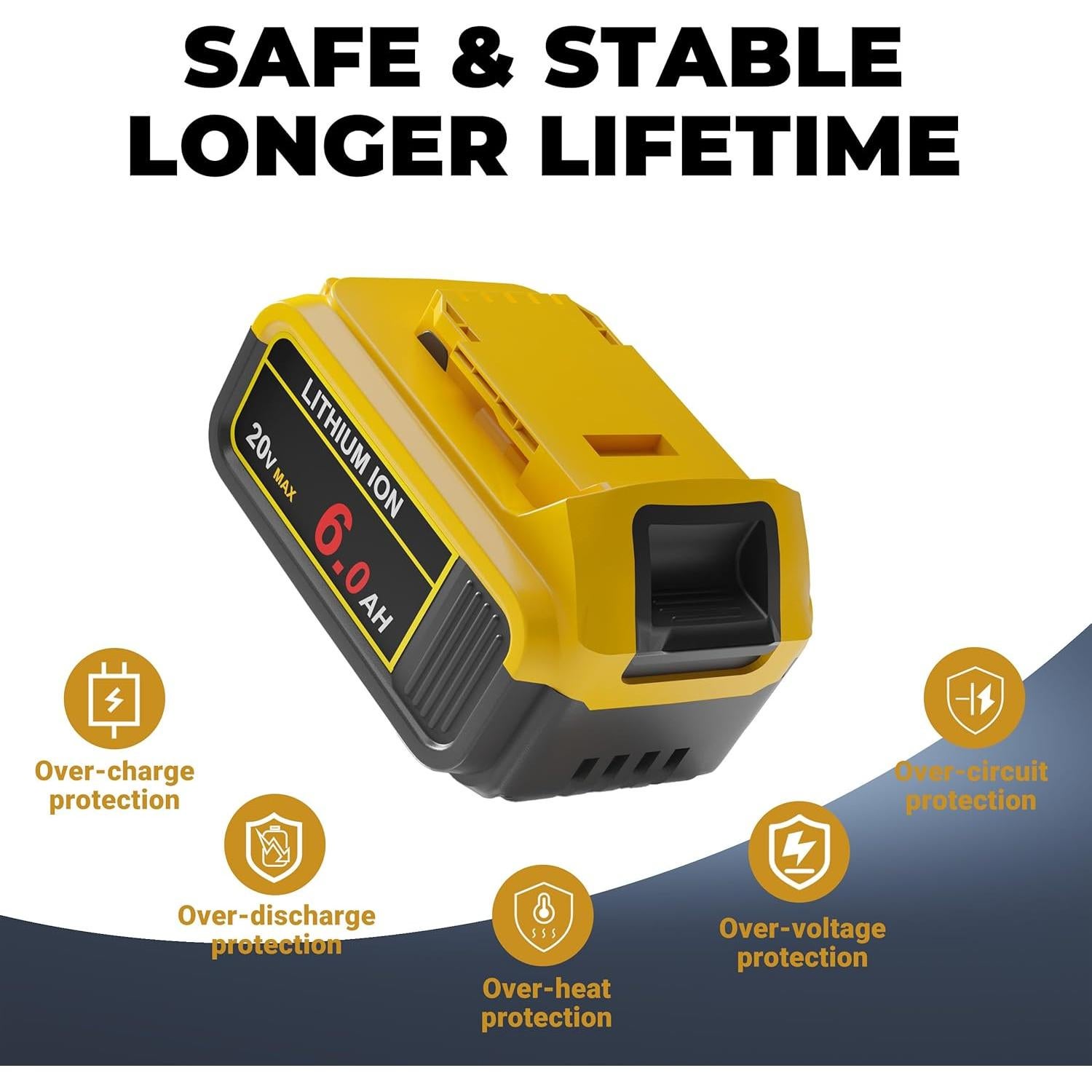 Batería de Reemplazo 6.0Ah COKYISS para Dewalt 20V Max