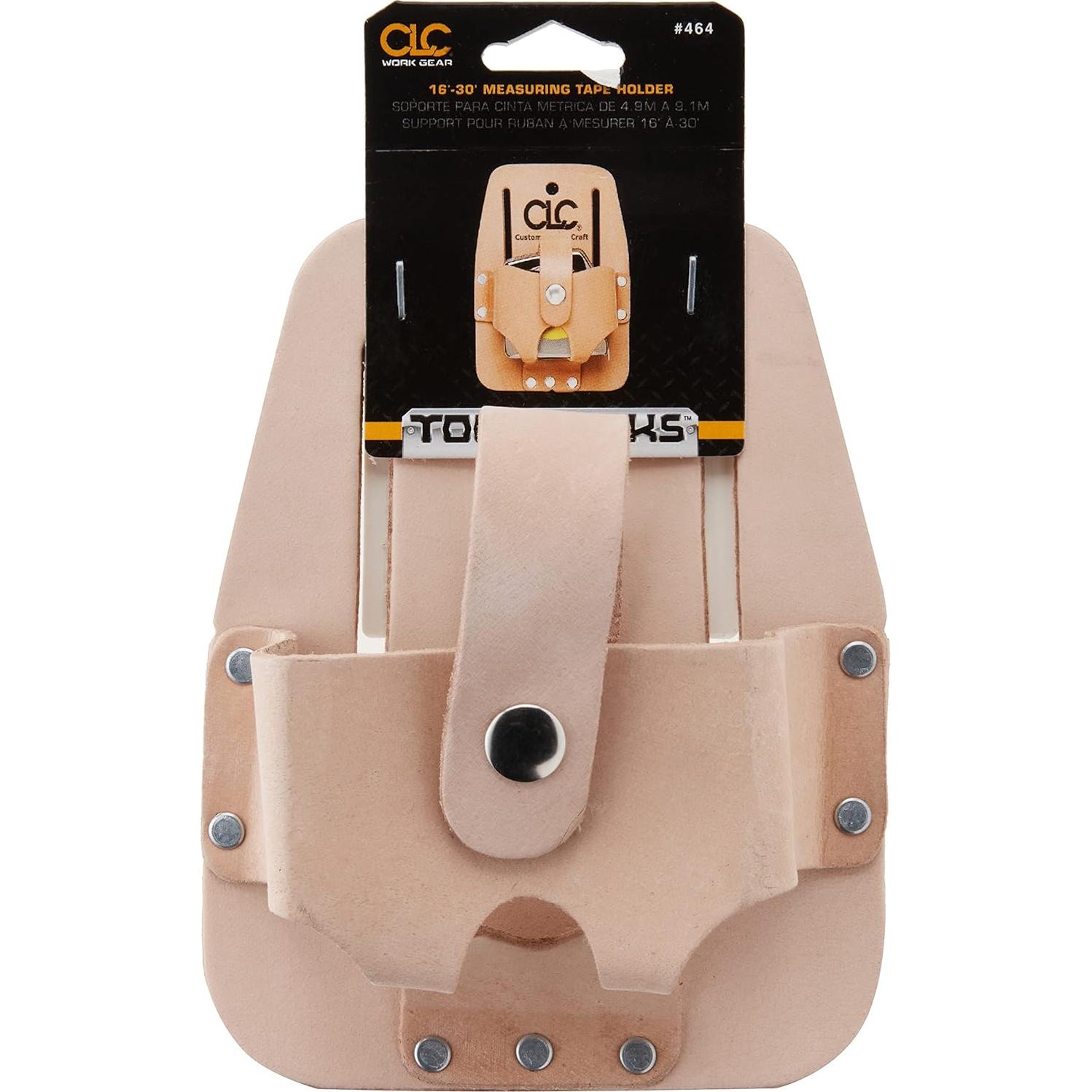 Soporte de Cinta Métrica Custom Leathercraft 464, Cuero Marrón