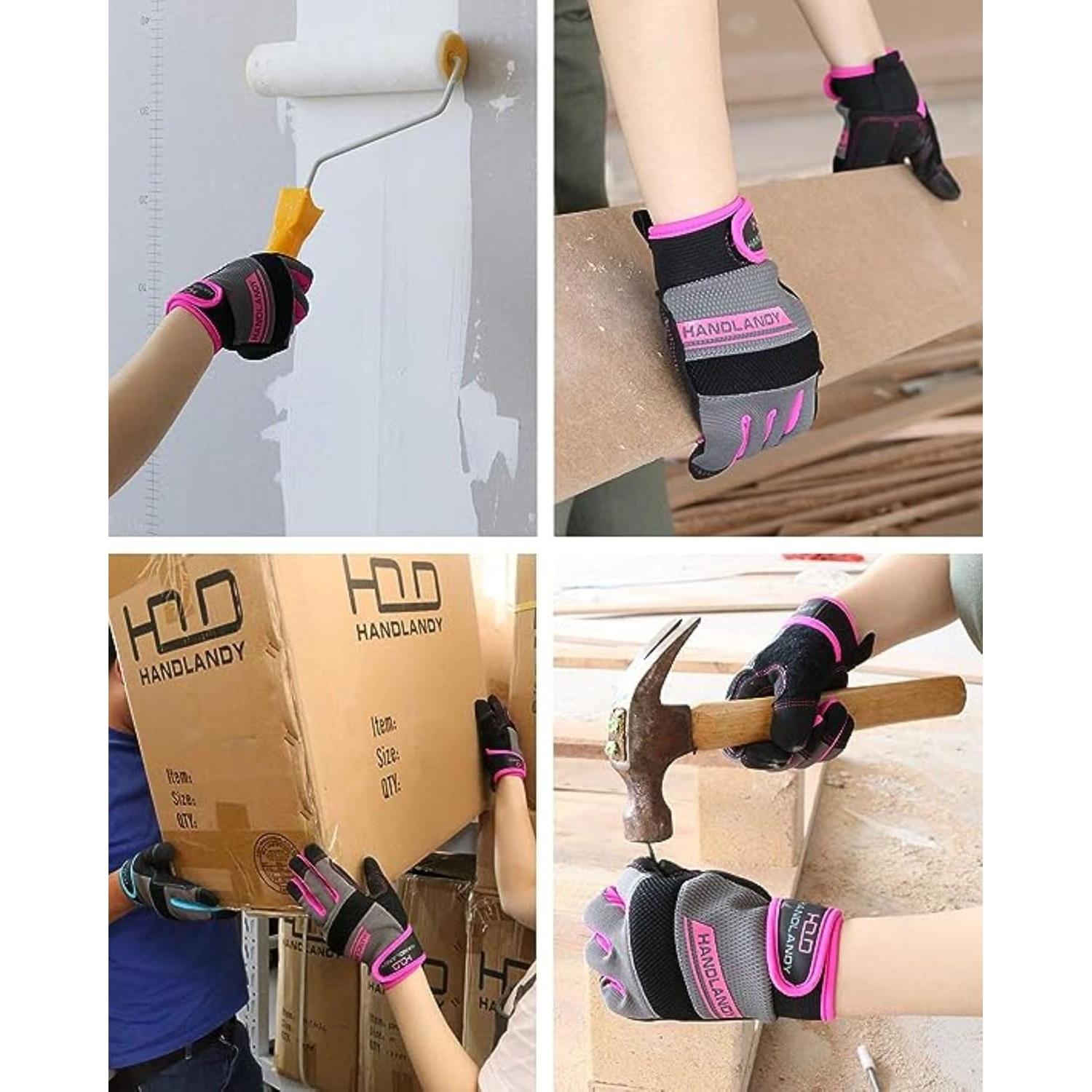 Guantes de Trabajo Handlandy para Mujeres Talla Mediana Rosa