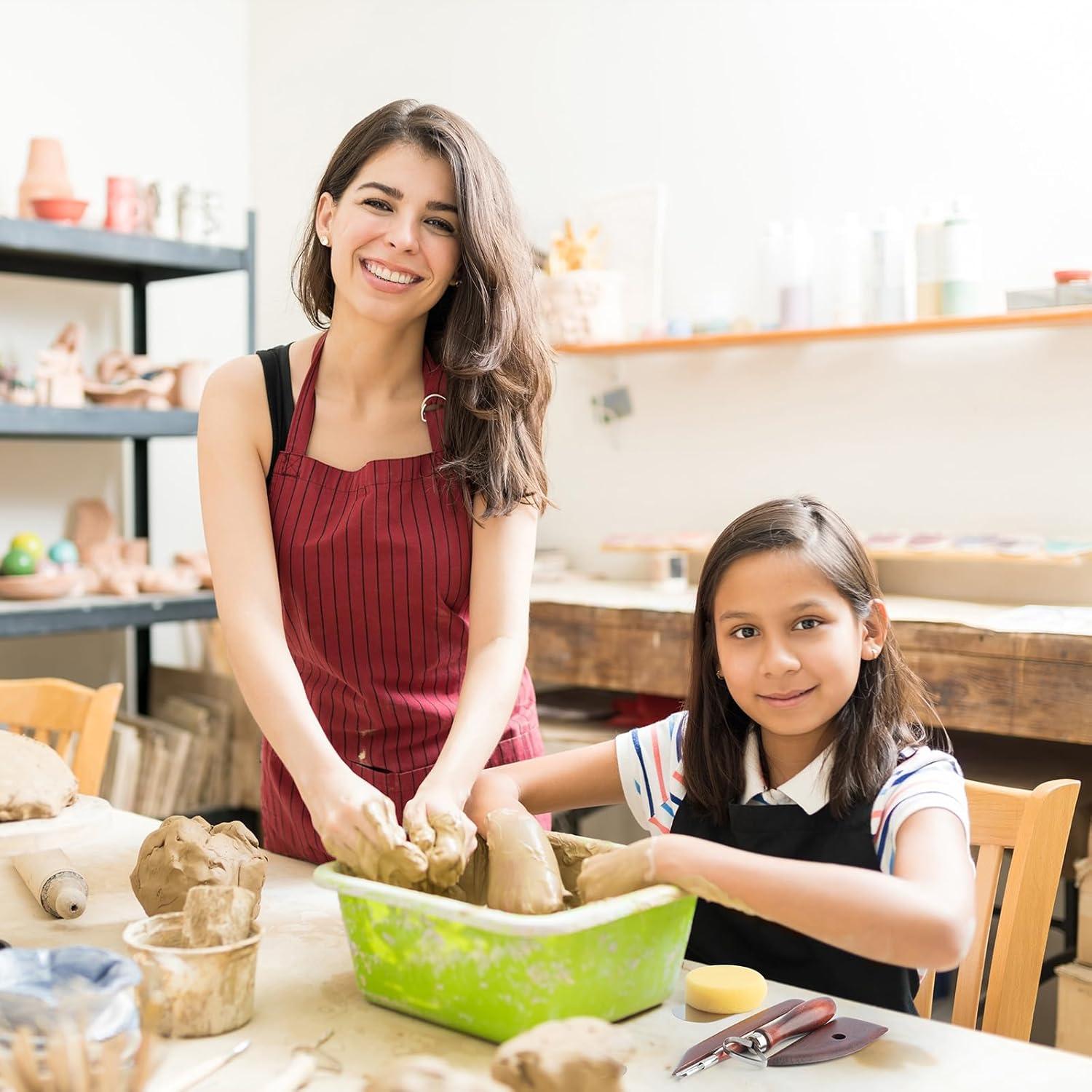 Juego de 8 herramientas de escultura de cerámica UUSYCUN - Madera manchada