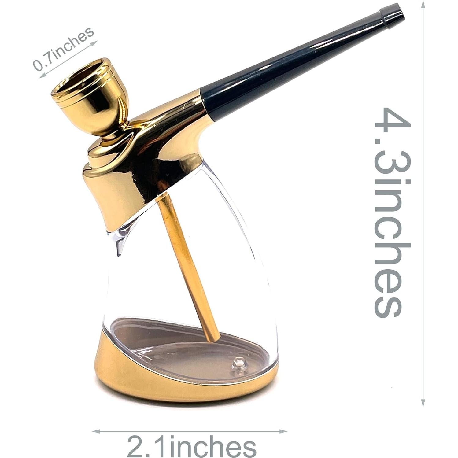 Hookah Mini Portátil HENGDA Dorado con Accesorios 10.9cm