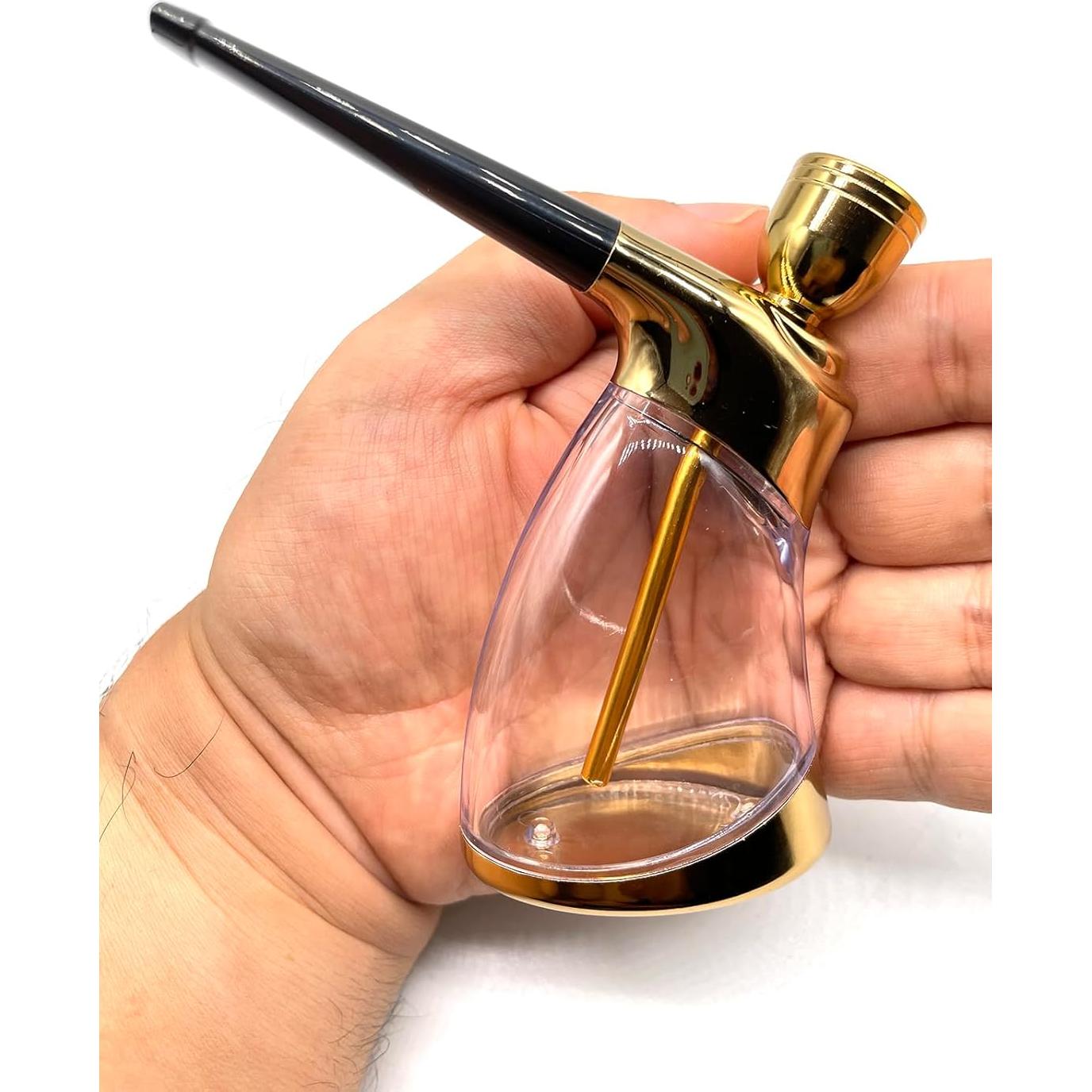 Hookah Mini Portátil HENGDA Dorado con Accesorios 10.9cm