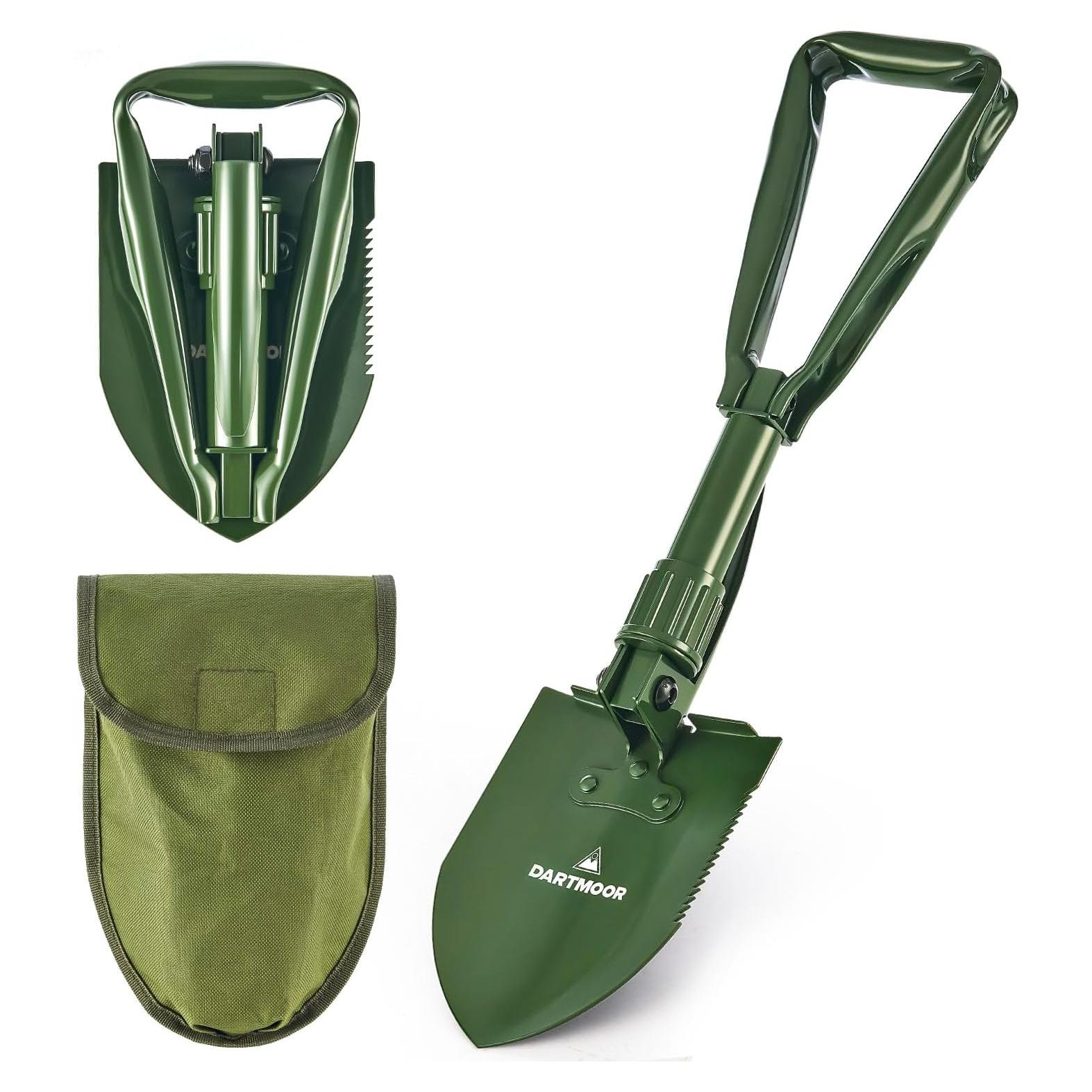 Pala Plegable Dartmoor 46 cm de Acero al Carbono Verde