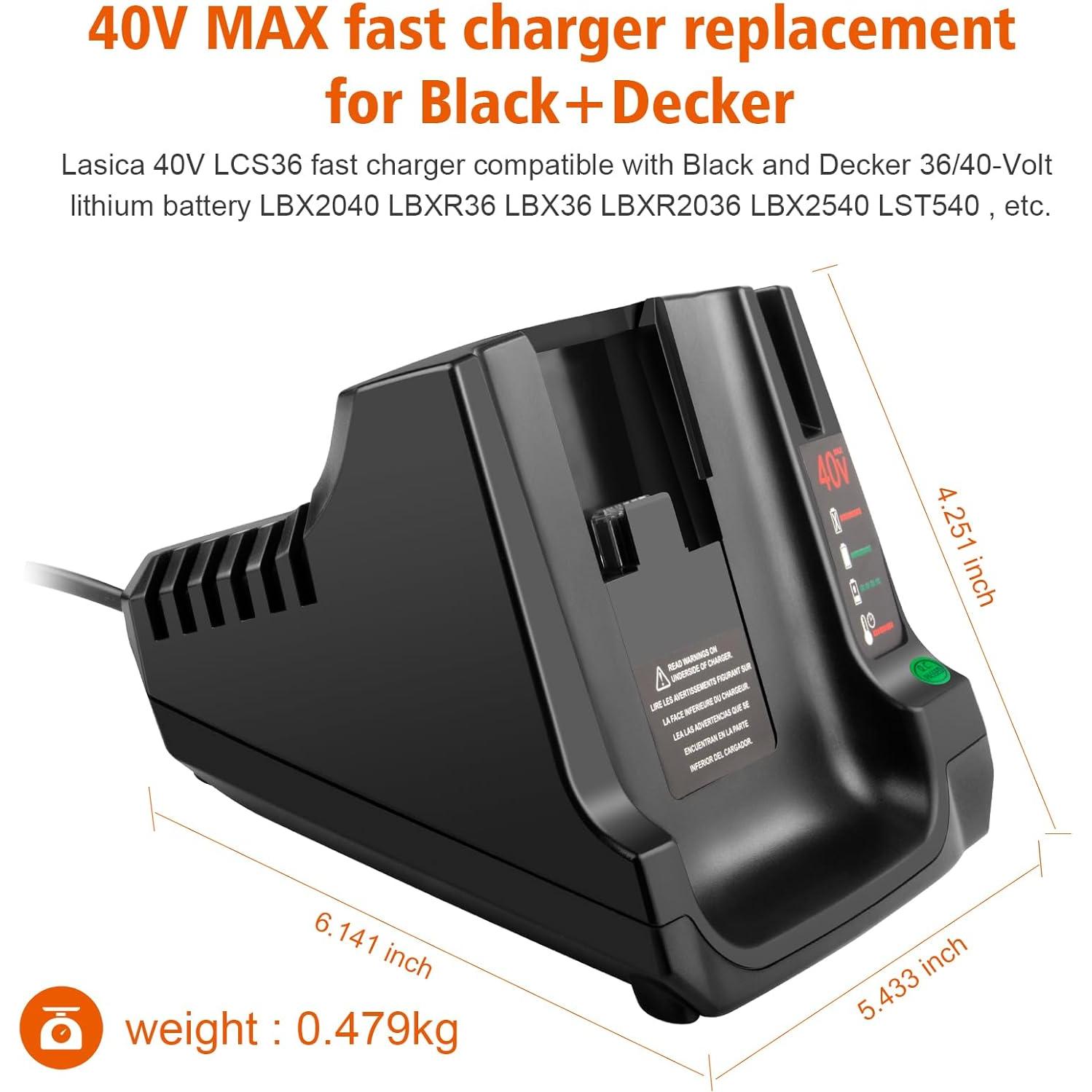 Batería de Reemplazo 3000mAh Black and Decker 40V + Cargador