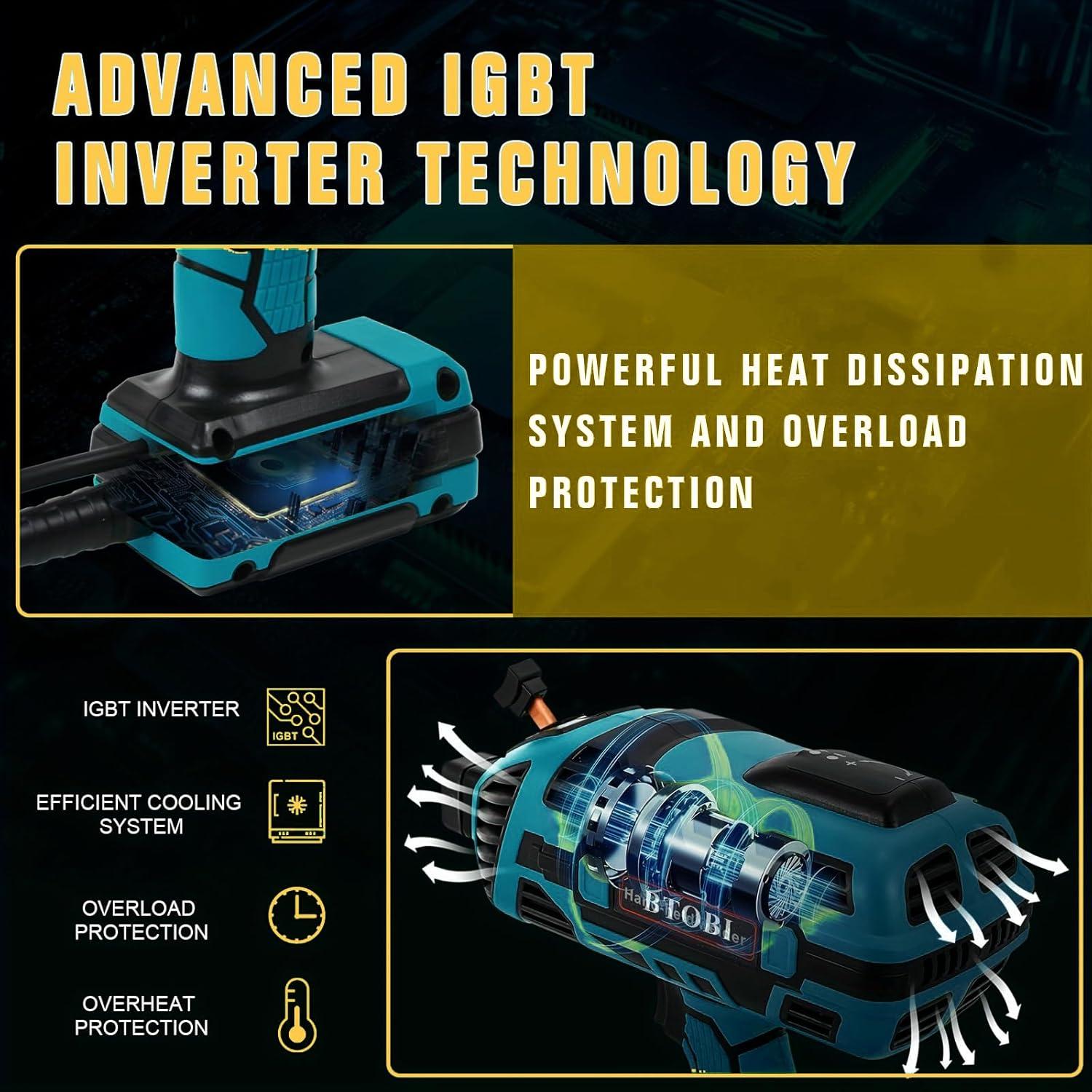 Welding Machine Handheld, Portable ARC Welder Hand Held Welder Gun, for 3/32"-1/8" Stick Welder,BTOBI 110V, IGBT Inverter with Welding Tool Set and Toolbox