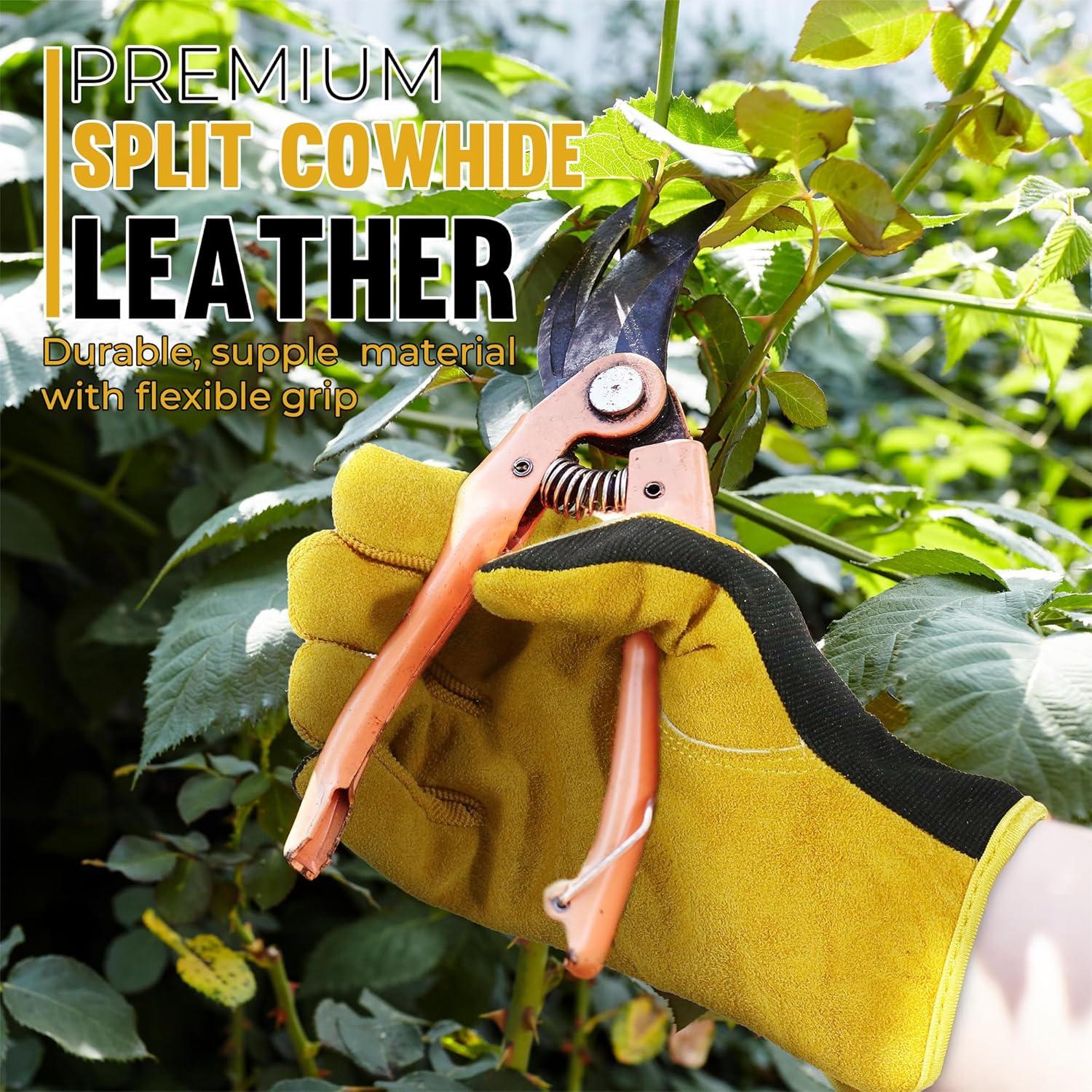 Guantes de Jardinería Handlandy de Cuero para Hombre - Grande