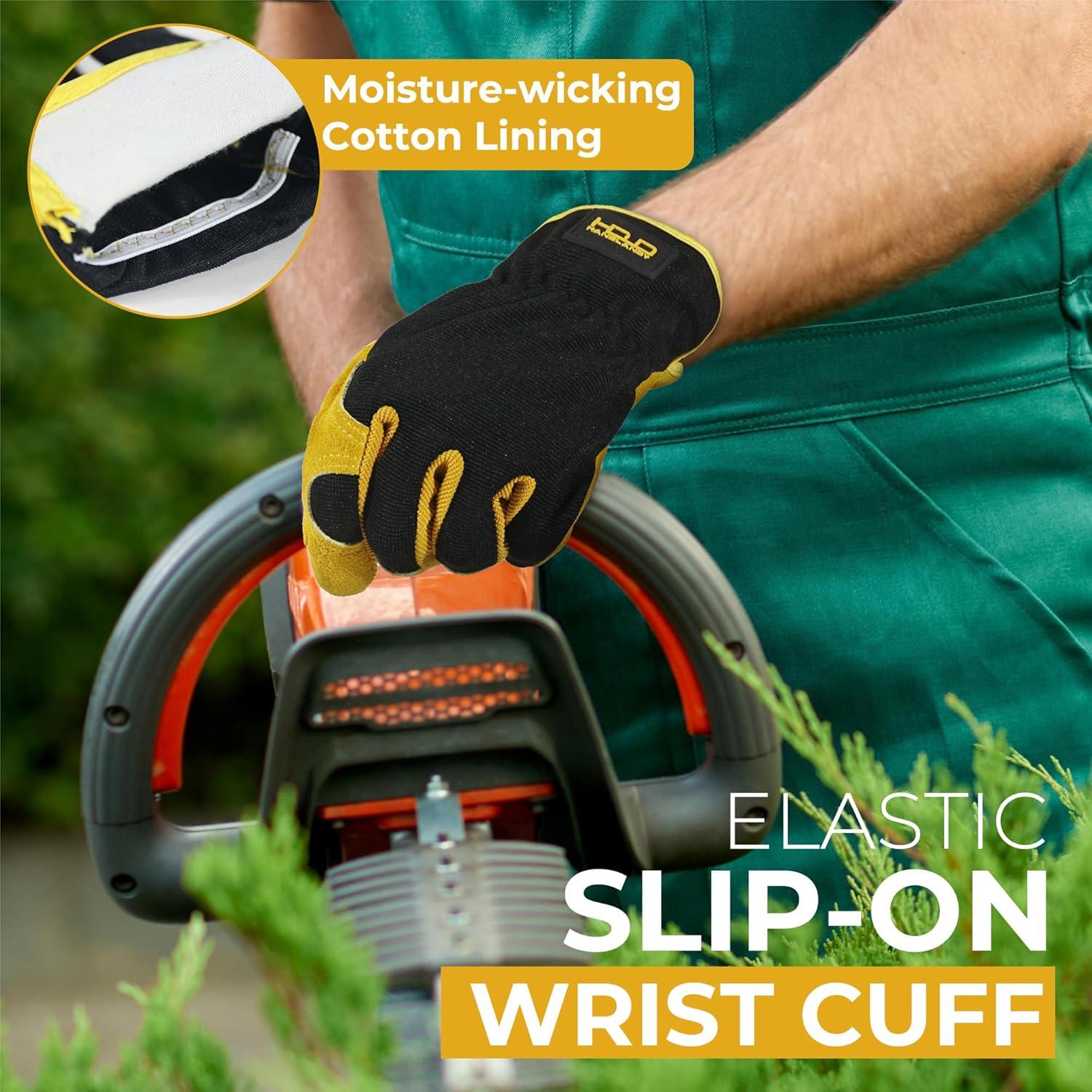 Guantes de Jardinería Handlandy de Cuero para Hombre - Grande