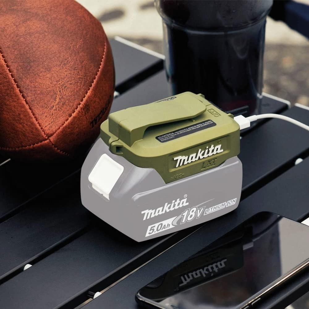 Fuente de Poder Inalámbrica Makita 18V LXT ADADP05 USB Verde