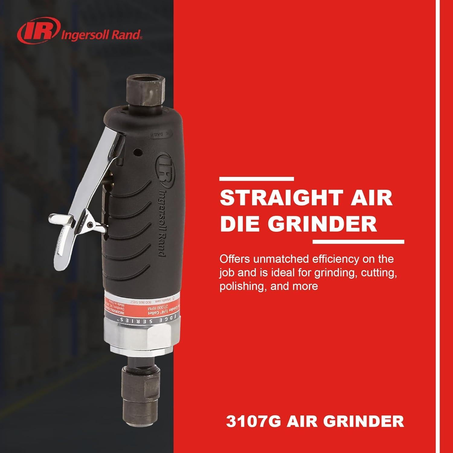 Amoladora de Aire Ingersoll Rand 3107G 1/4" Ergonómica 27000 RPM