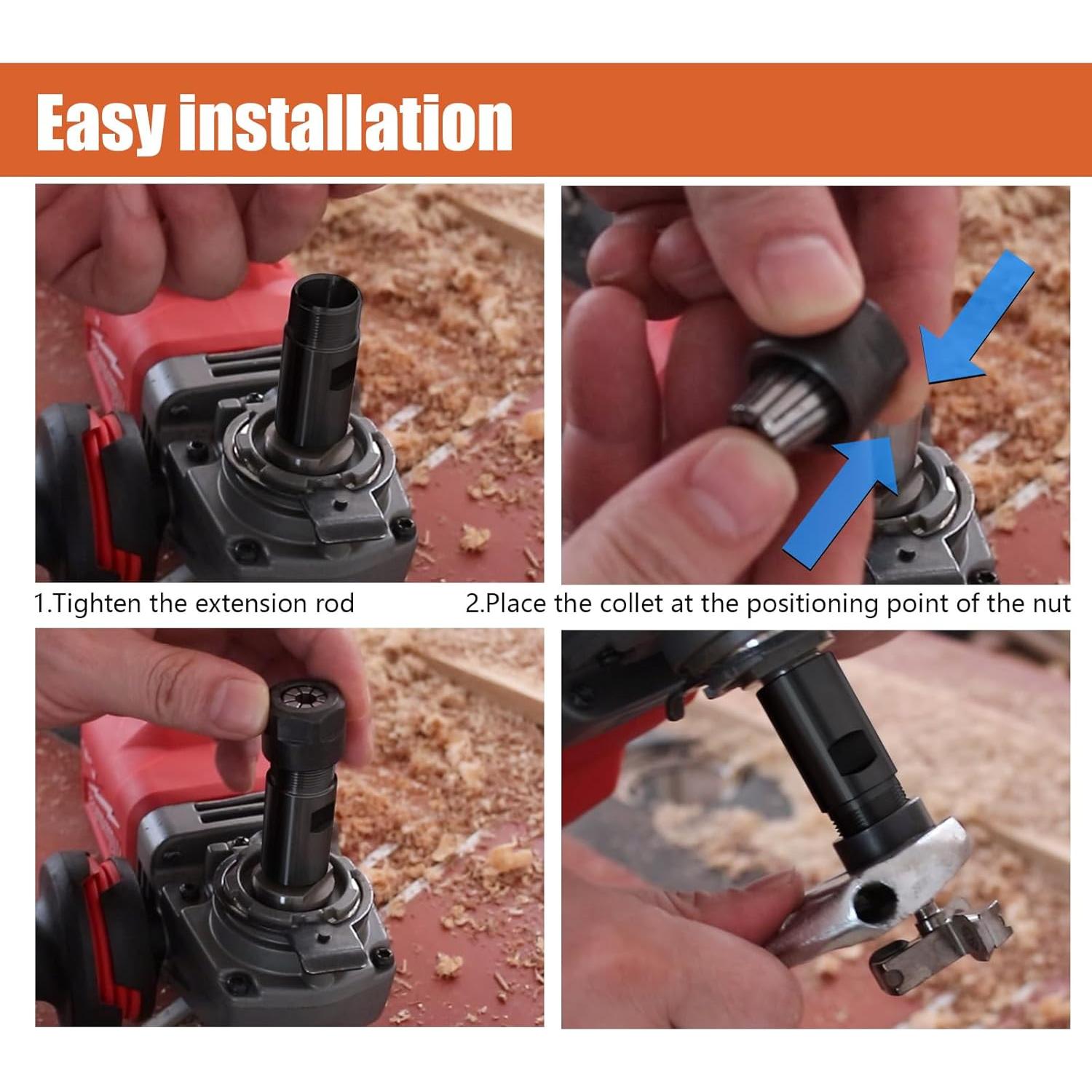 Juego de Eje de Extensión ROOCBIT para Amoladora Angular 5/8-11