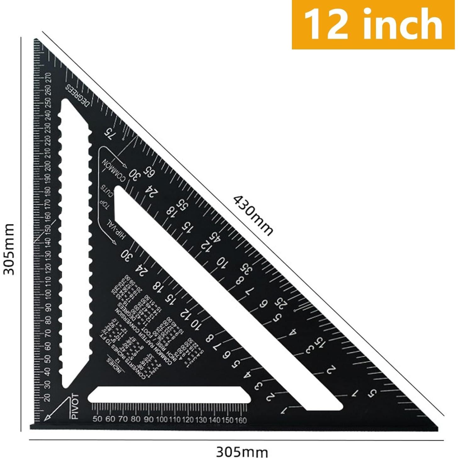 Regla Triangular de Aluminio Tiplusta 31x31x43 cm con Transportador