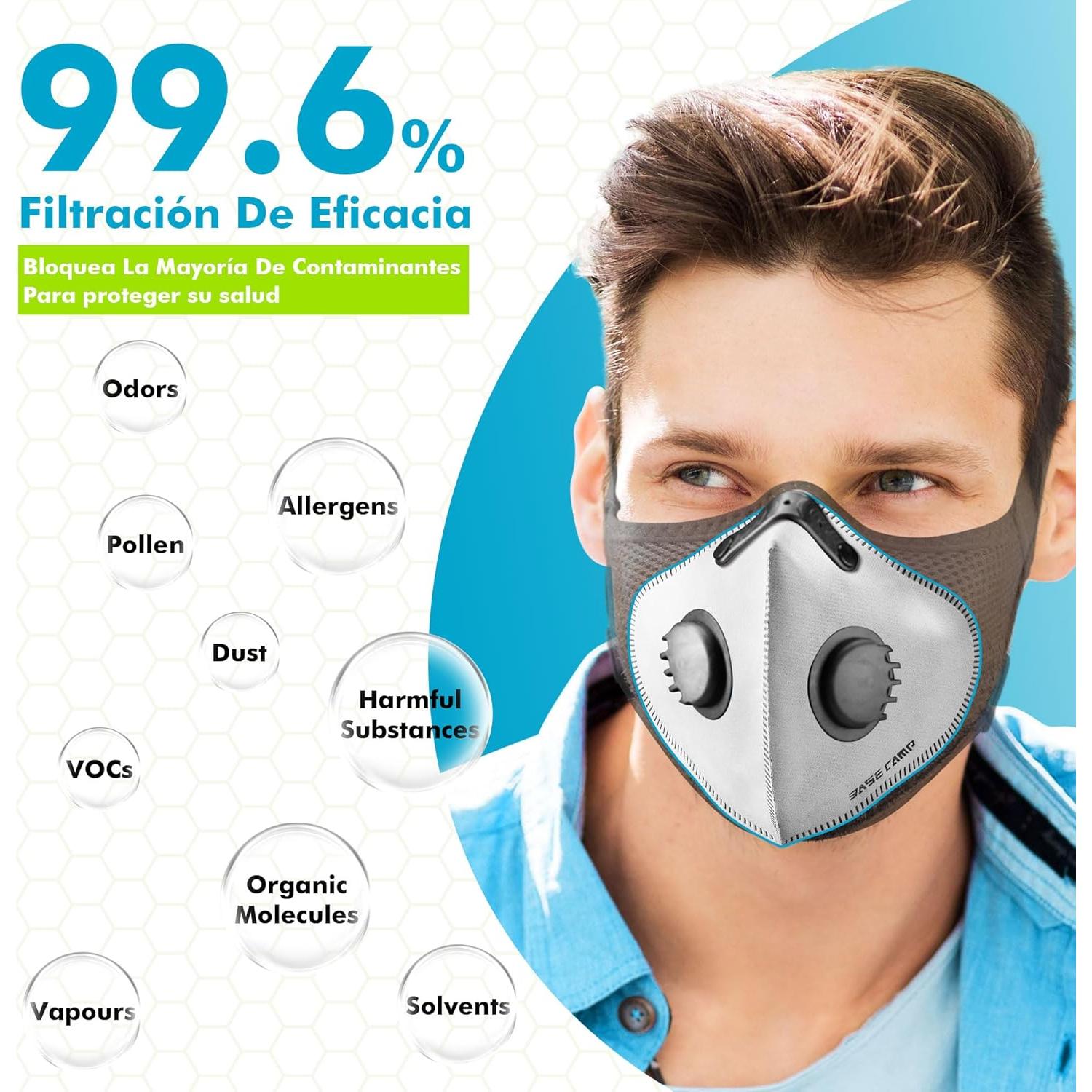 Mascarilla BASE CAMP M PRO Reutilizable con Filtro 99.6%