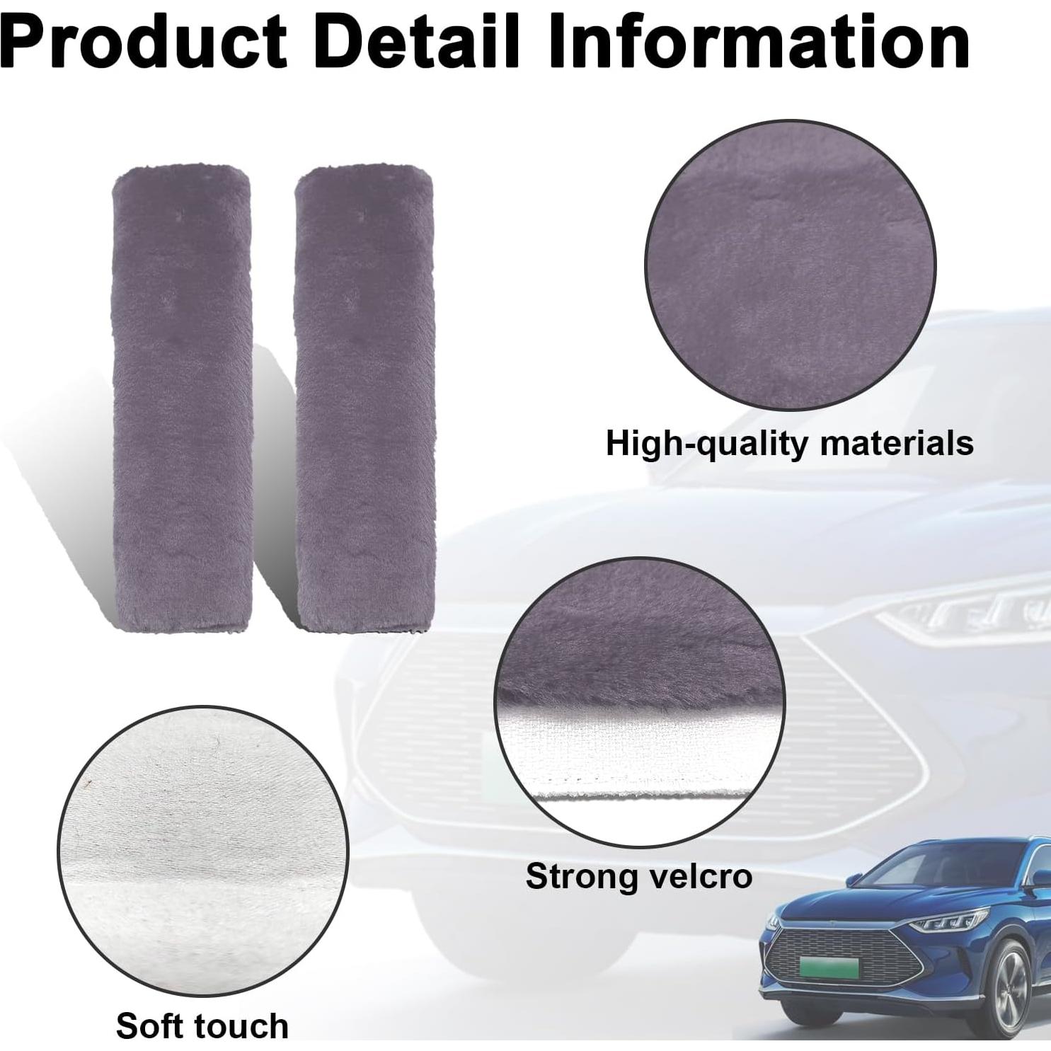 Fundas de Cinturón de Seguridad Ziciner Gris Suaves y Cómodas