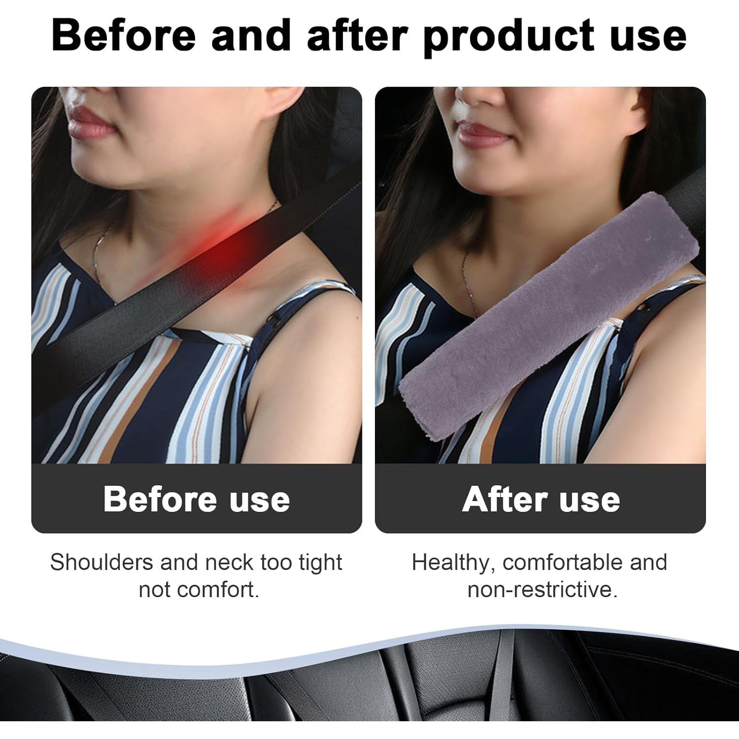 Fundas de Cinturón de Seguridad Ziciner Gris Suaves y Cómodas