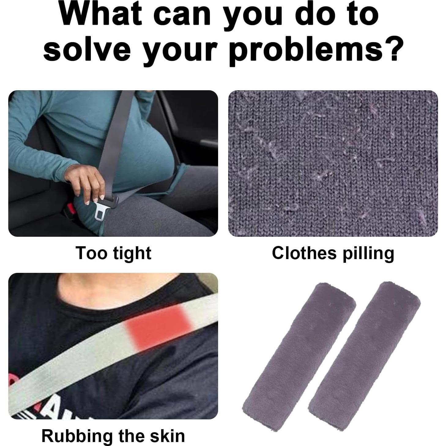 Fundas de Cinturón de Seguridad Ziciner Gris Suaves y Cómodas