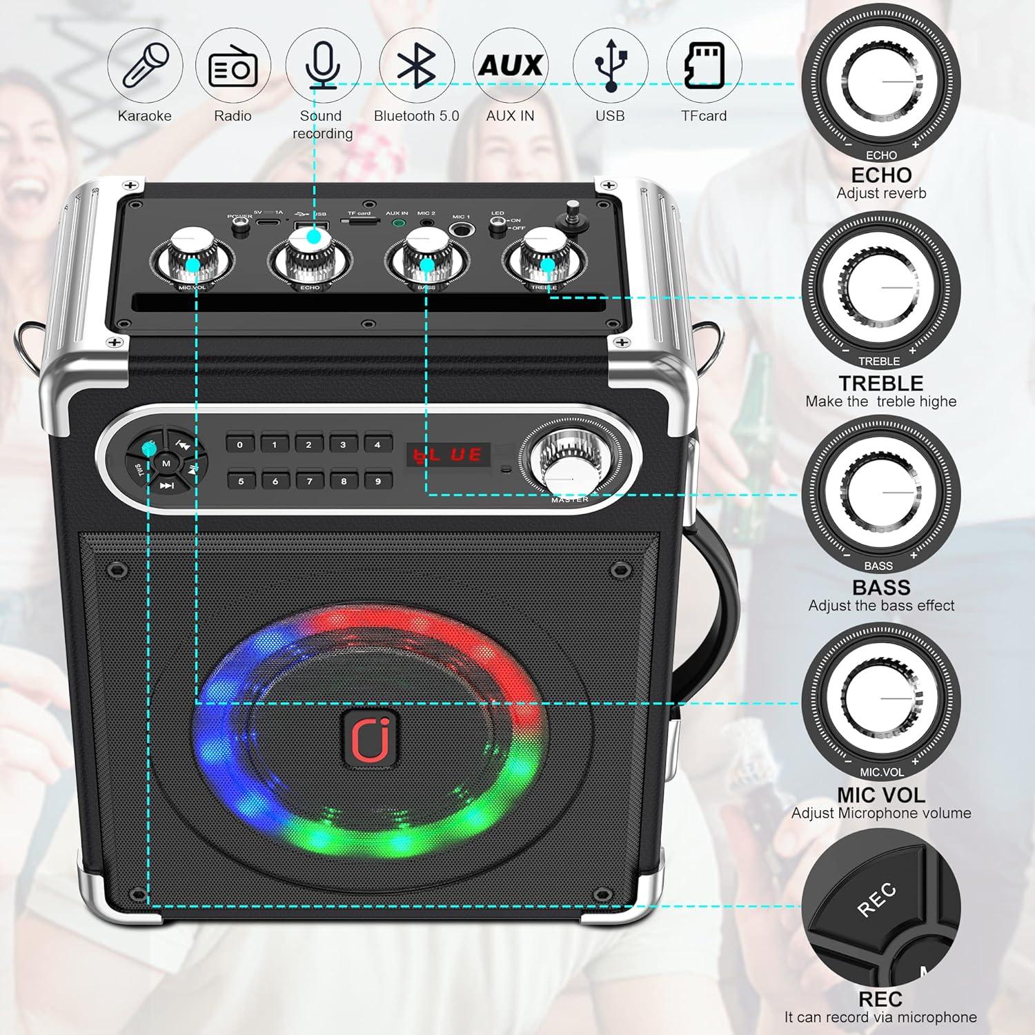 Altavoz Bluetooth JAUYXIAN JYX-55 Portátil con Micrófonos