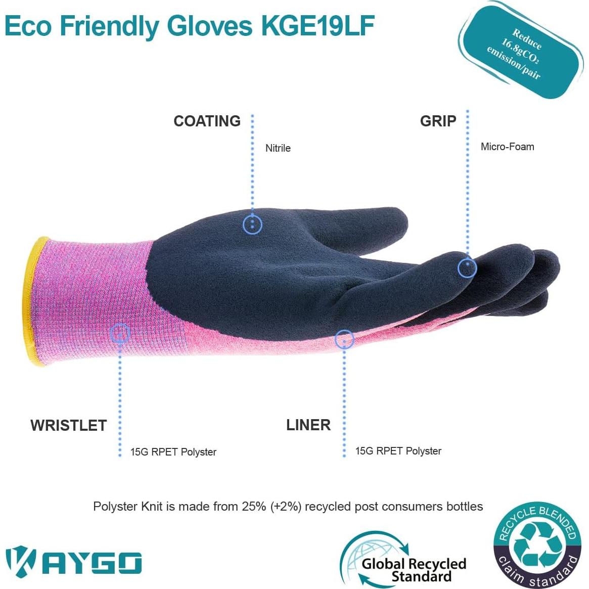 Guantes de Trabajo KAYGO KGE19L Ecológicos para Mujeres