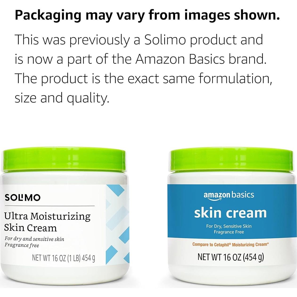 Crema Hidratante Ultra Amazon Basics 0.45 kg Piel Seca Sensible